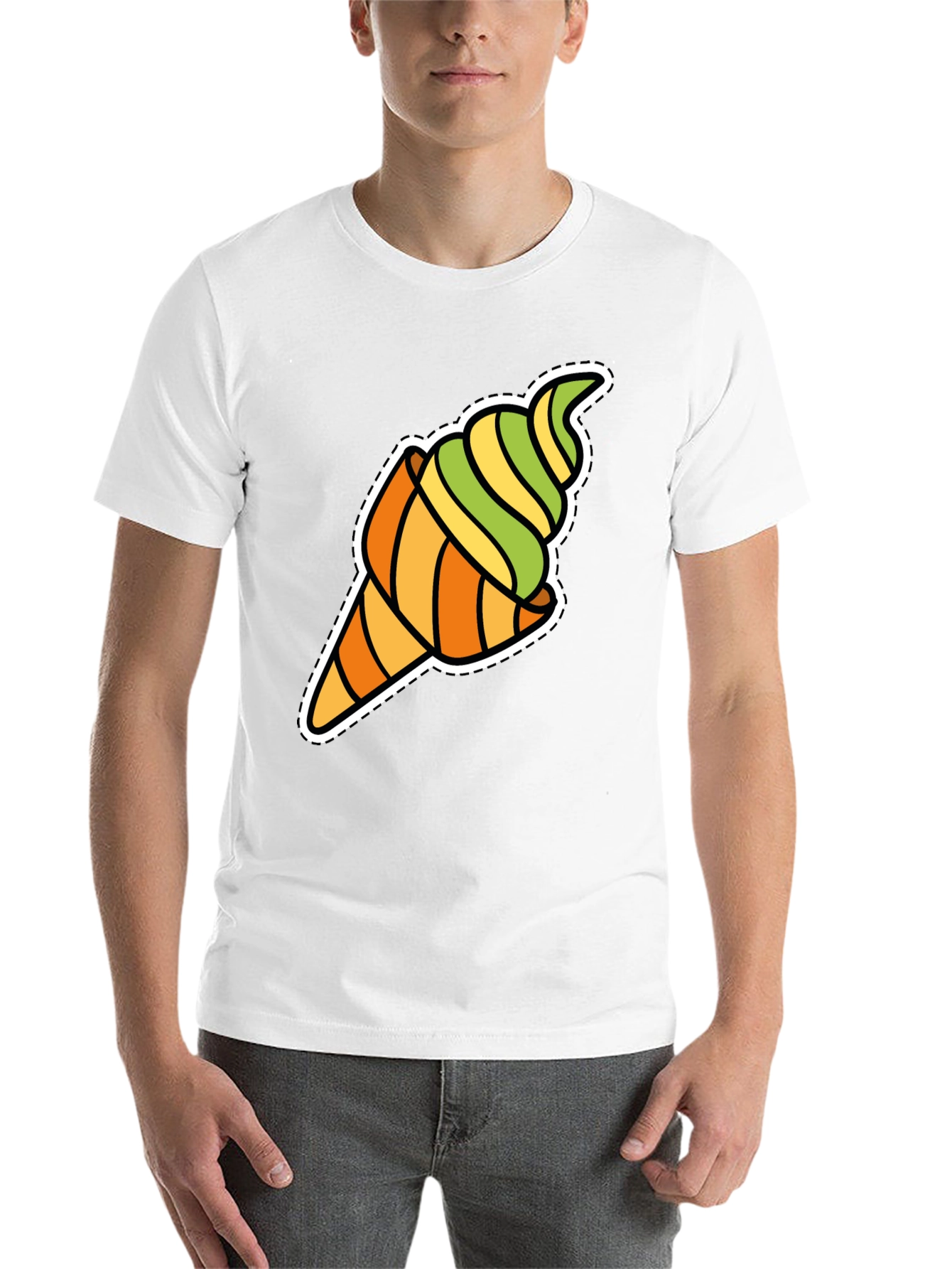 Black Ice Cream Cone Graphic Tee - Fun Novelty Shirt view 14