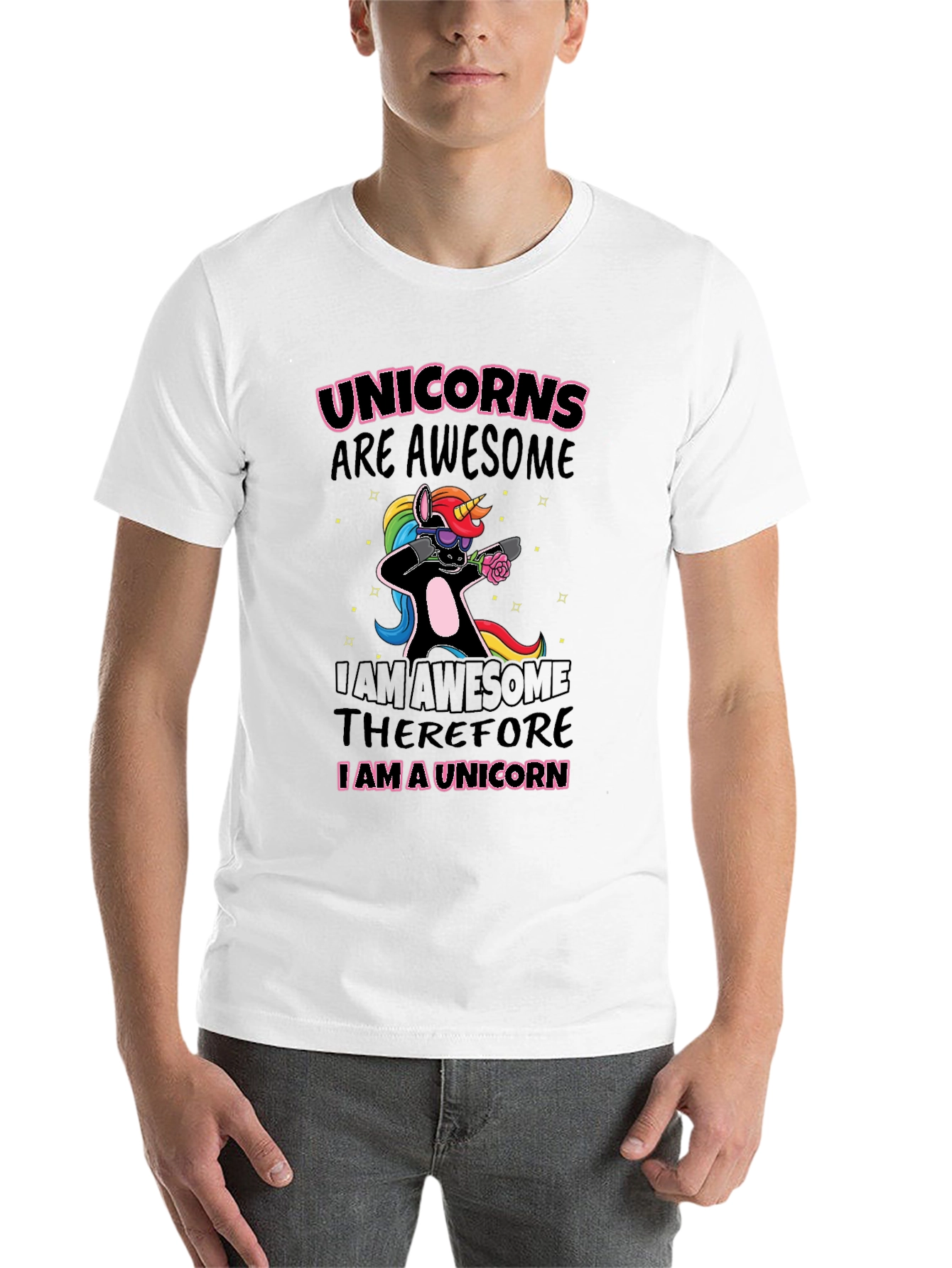 Unicorns Are Awesome Black Graphic T-Shirt - 14
