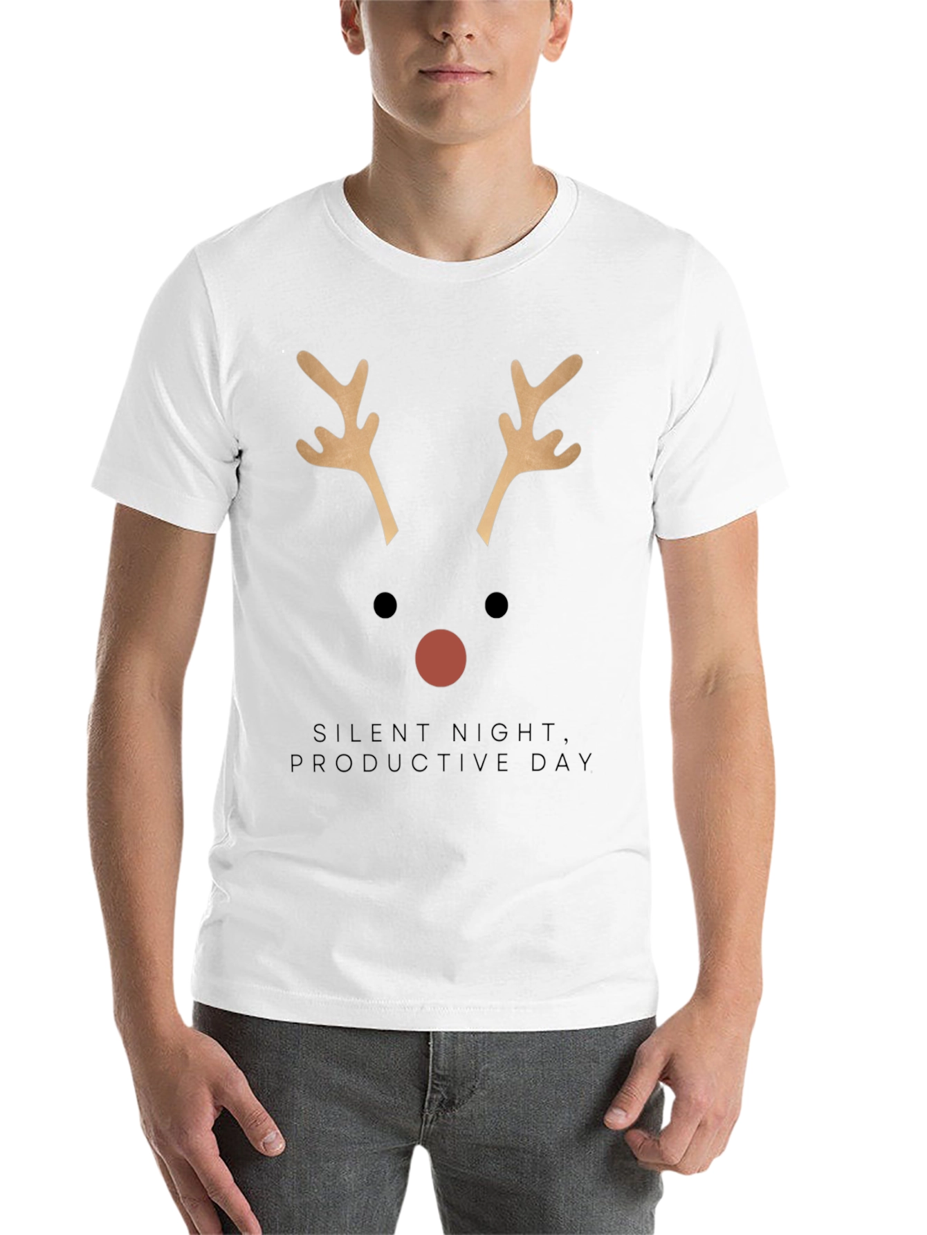 Black Holiday Reindeer T-Shirt view 14