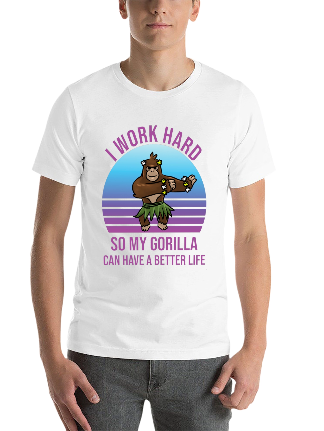 Black Work Hard Gorilla Better Life T-Shirt view 14