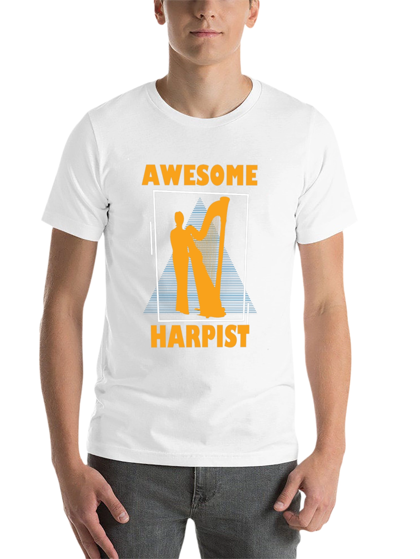 Black Awesome Harpist Graphic T-Shirt Musician Tee view 14
