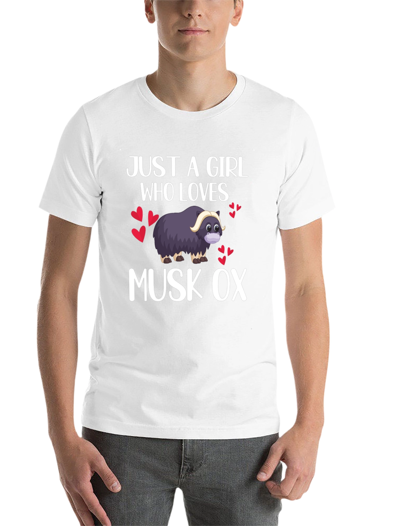 Black Just A Girl Who Loves Musk Ox T-Shirt view 14