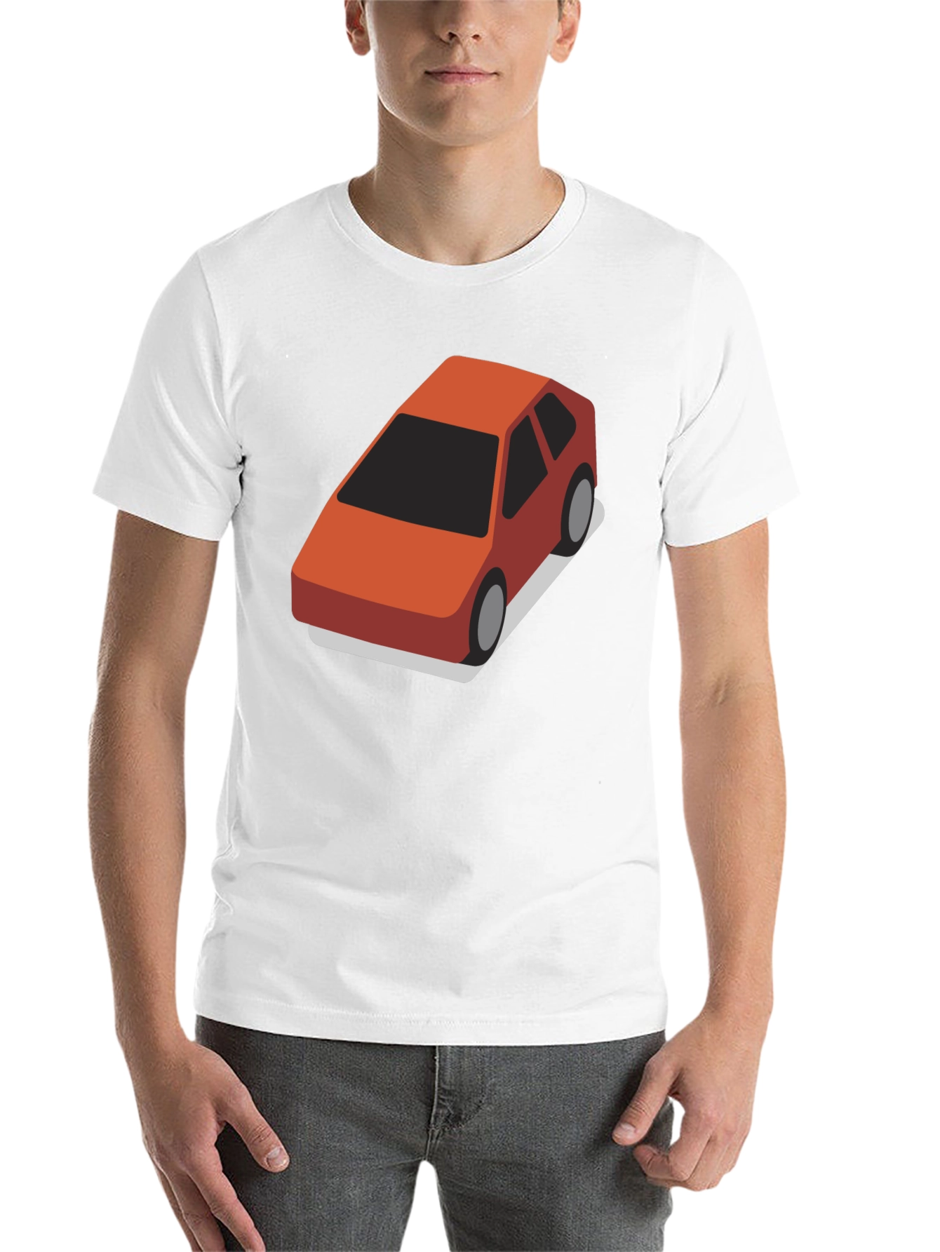 Black Isometric Car Graphic Tee - Black Cotton Blend T-Shirt view 14