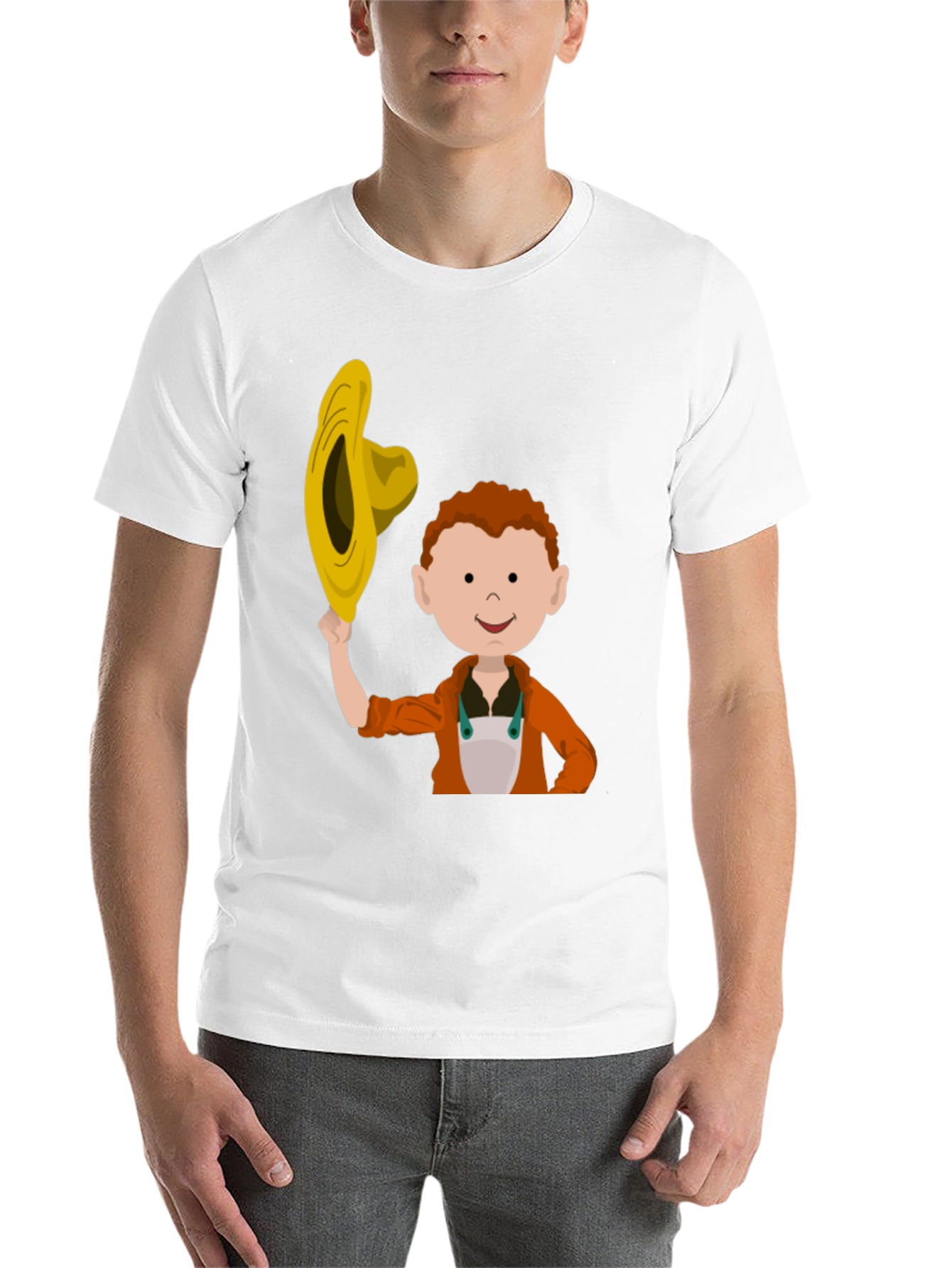 Black Cartoon Farmer Graphic T-Shirt view 14