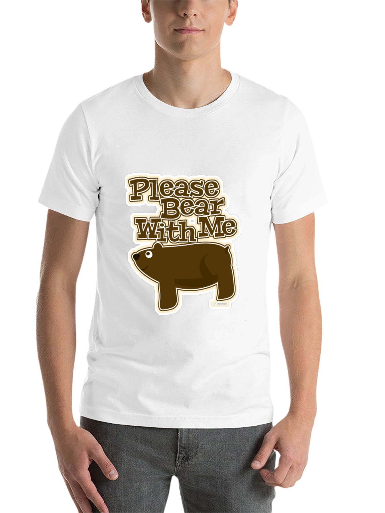 Black Please Bear With Me Graphic Tee - Black Cotton T-Shirt view 14