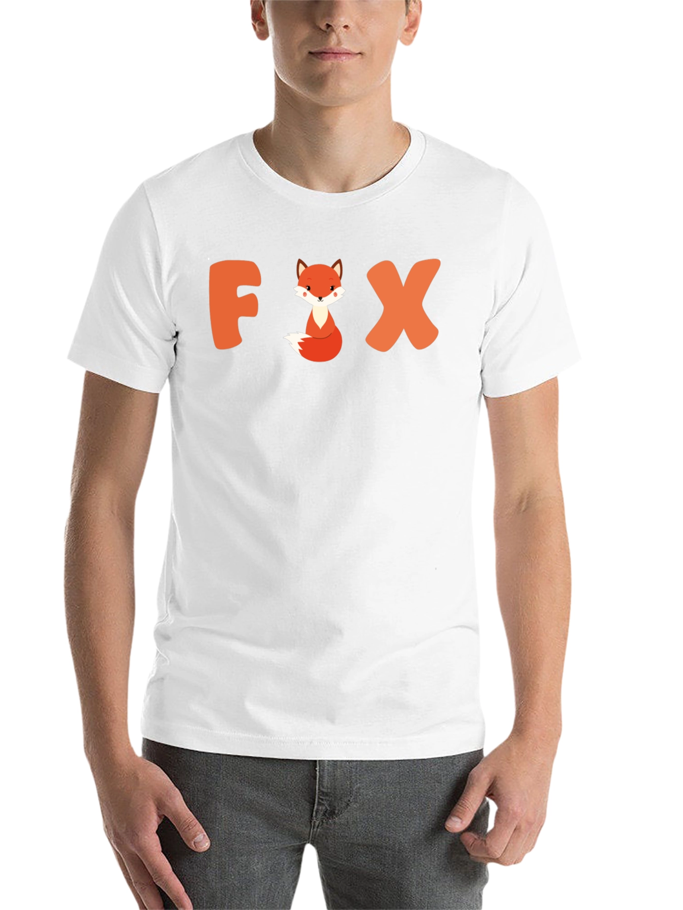 Black Cute Fox Graphic Tee - Unisex Black T-Shirt view 14
