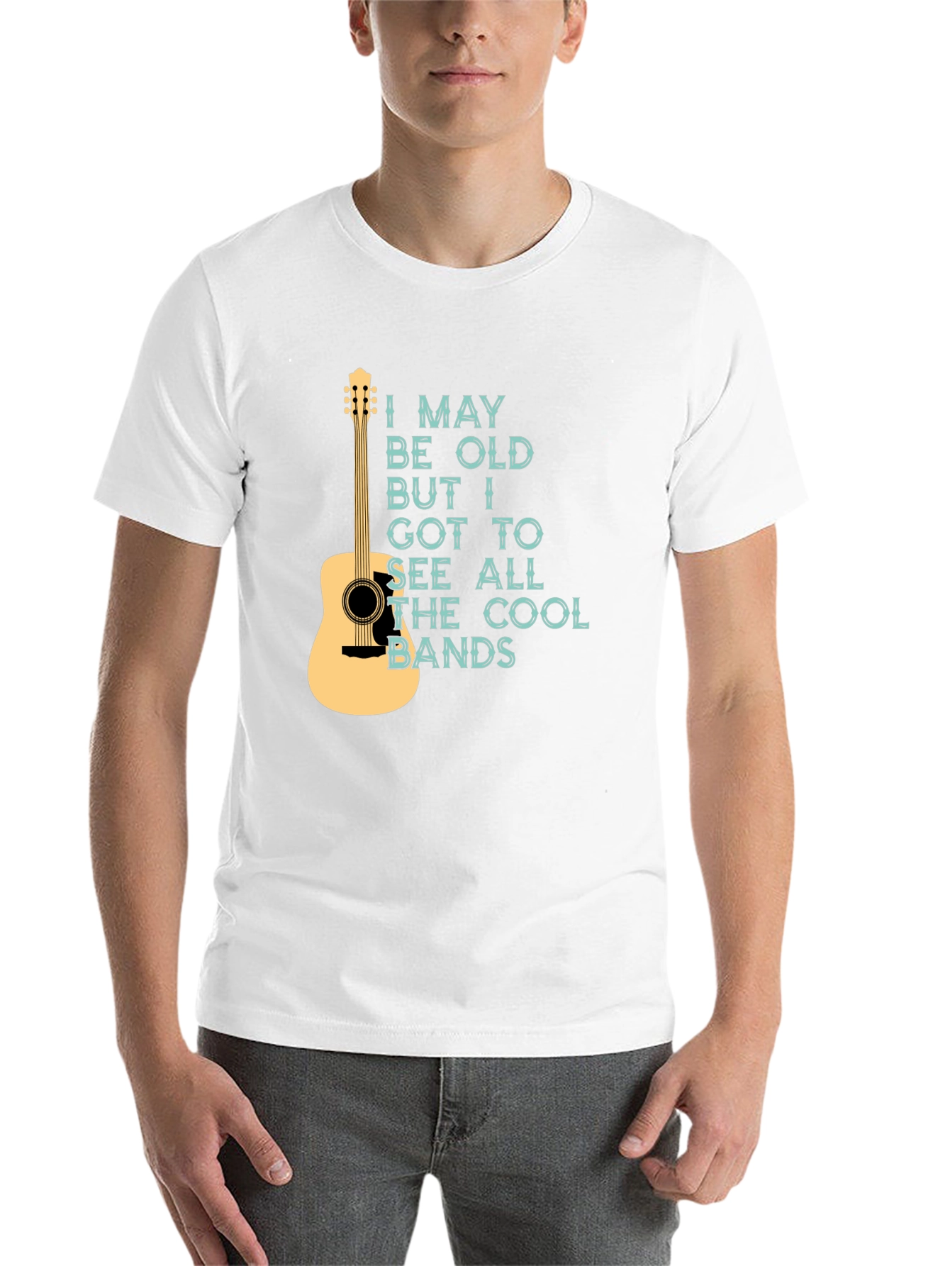Black Cool Bands Guitar Graphic T-Shirt view 14