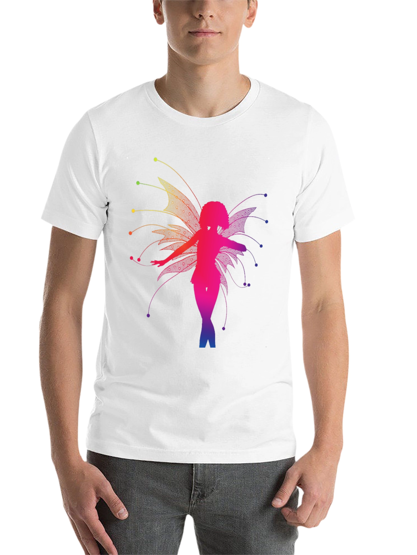 Rainbow Fairy Graphic Black T-Shirt - 14