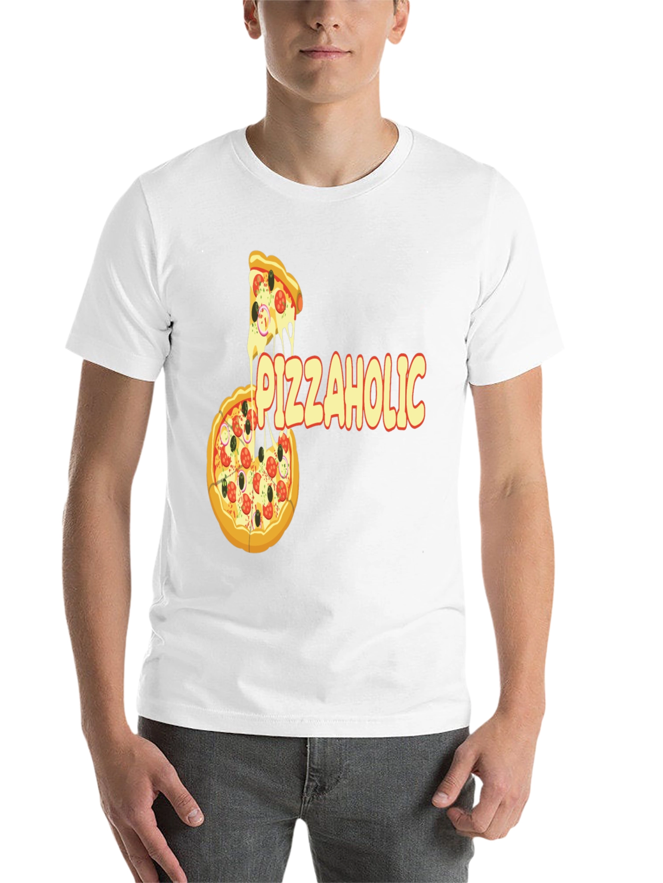 Black PizzaHolic Graphic T-Shirt - Funny Foodie Tee view 14