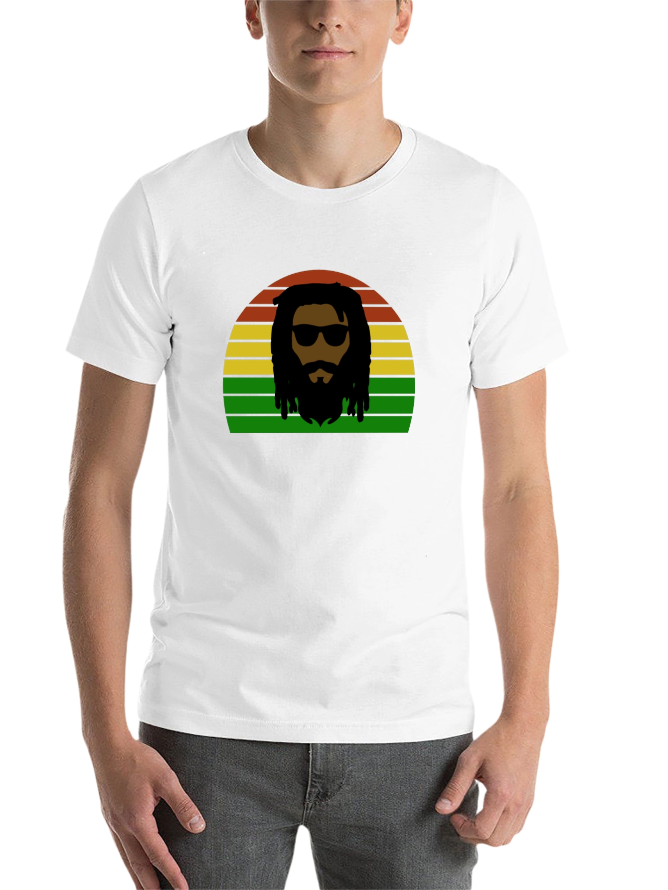 Rasta Man Retro Sunset T-Shirt - Reggae Vibes - 14