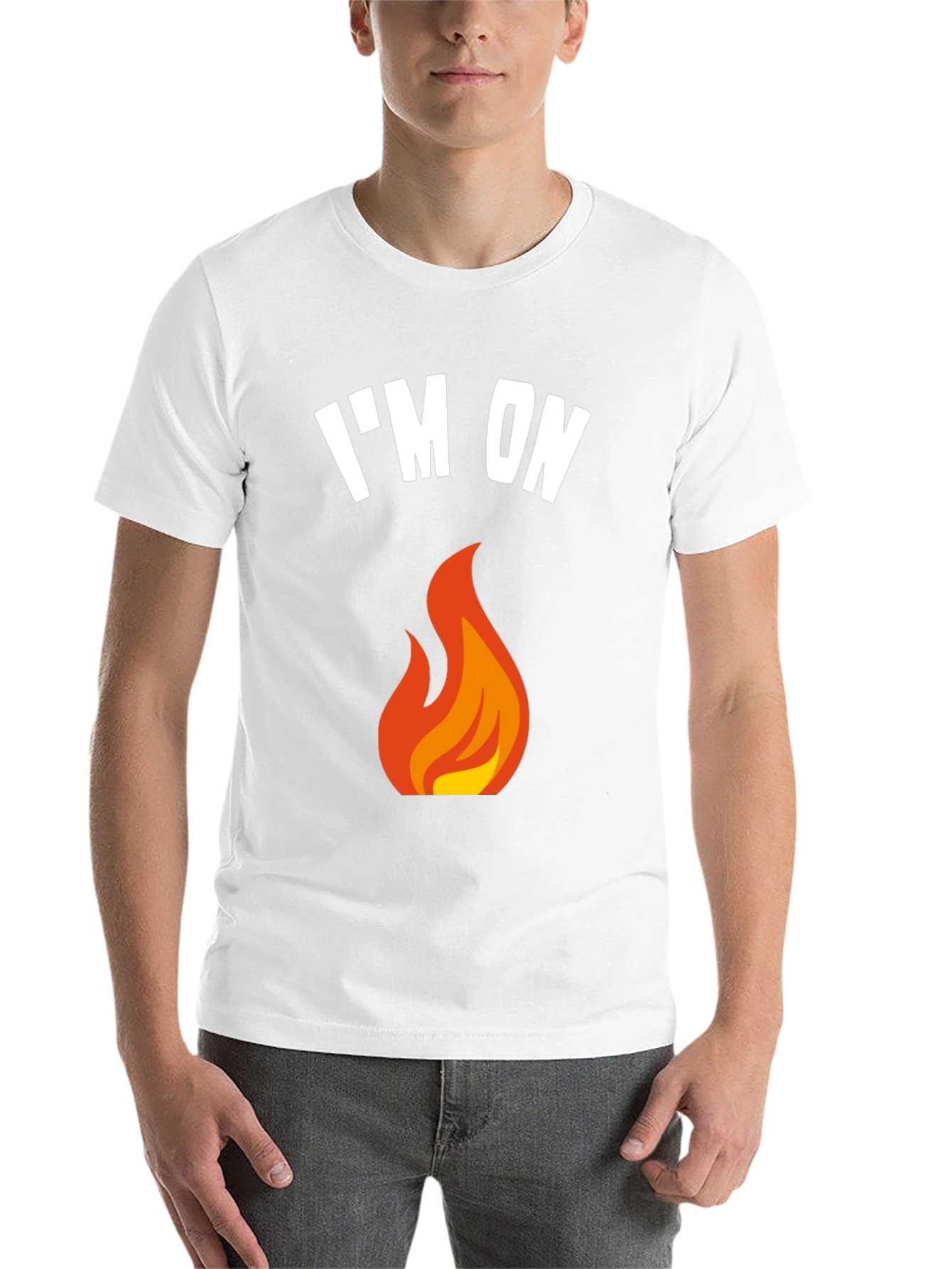 Black I'm On Fire Graphic T-Shirt - Black Crew Neck Tee view 14