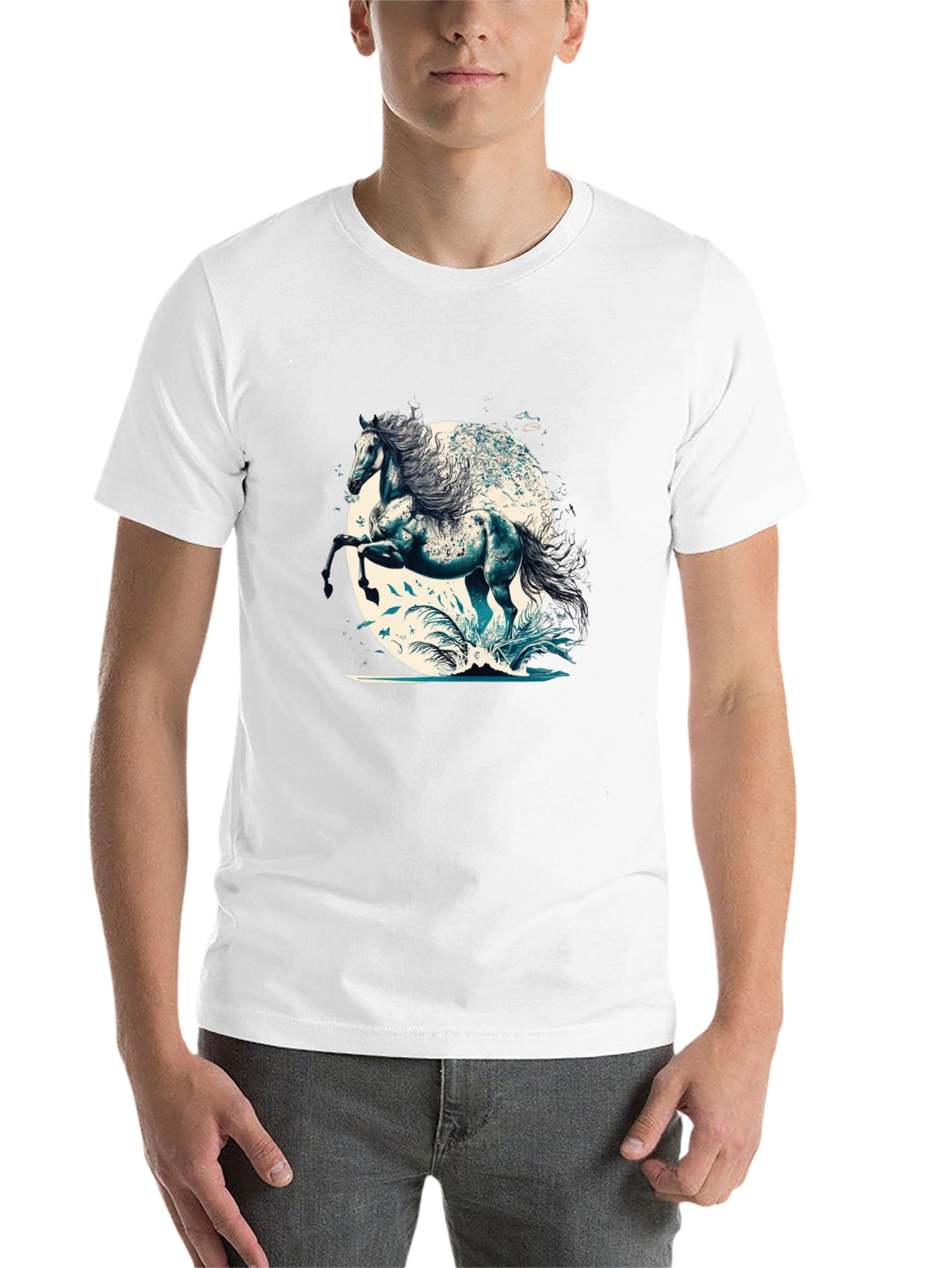 Black Majestic Horse Graphic T-Shirt view 14