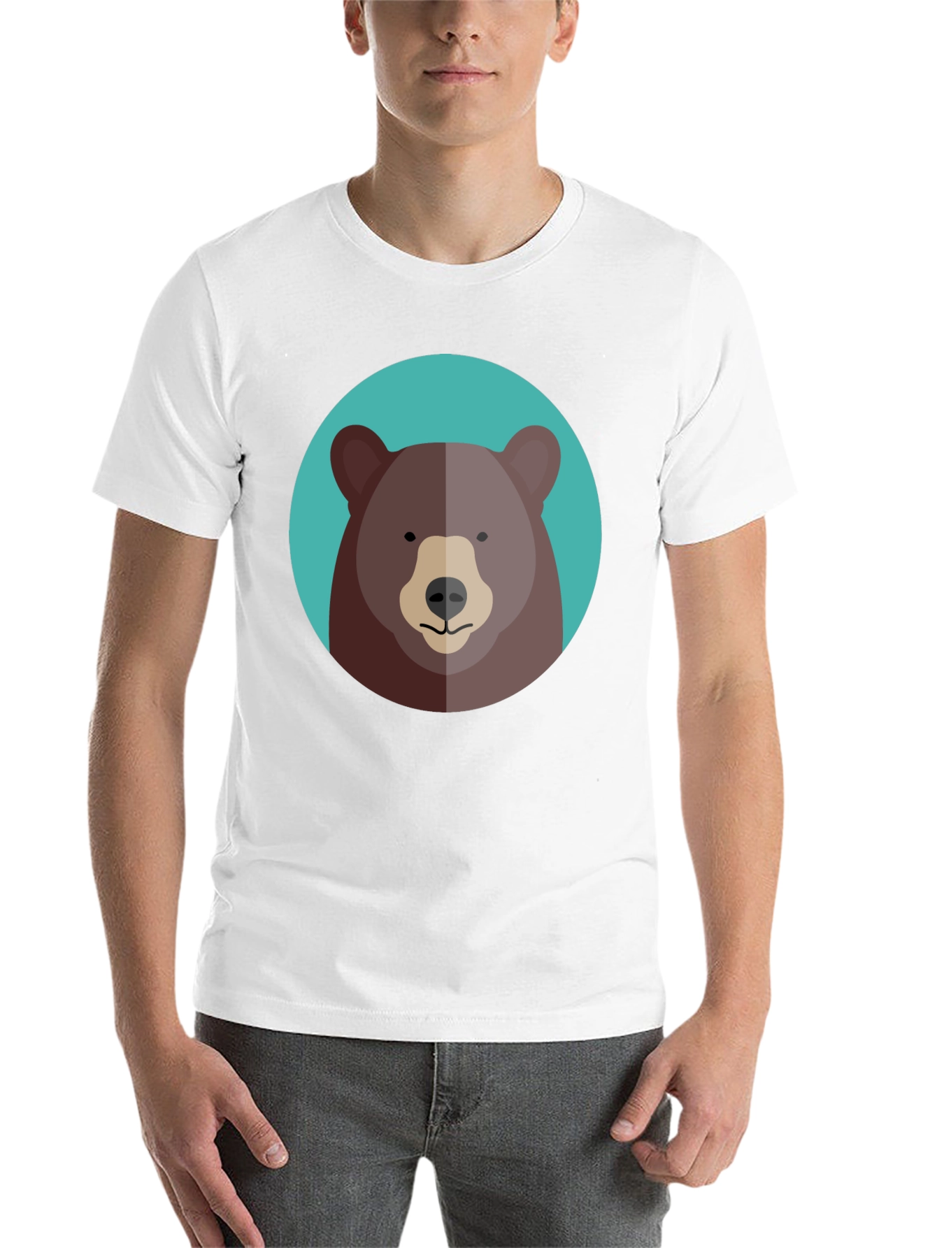 Black Cool Bear Graphic Tee - Black Cotton Blend view 14