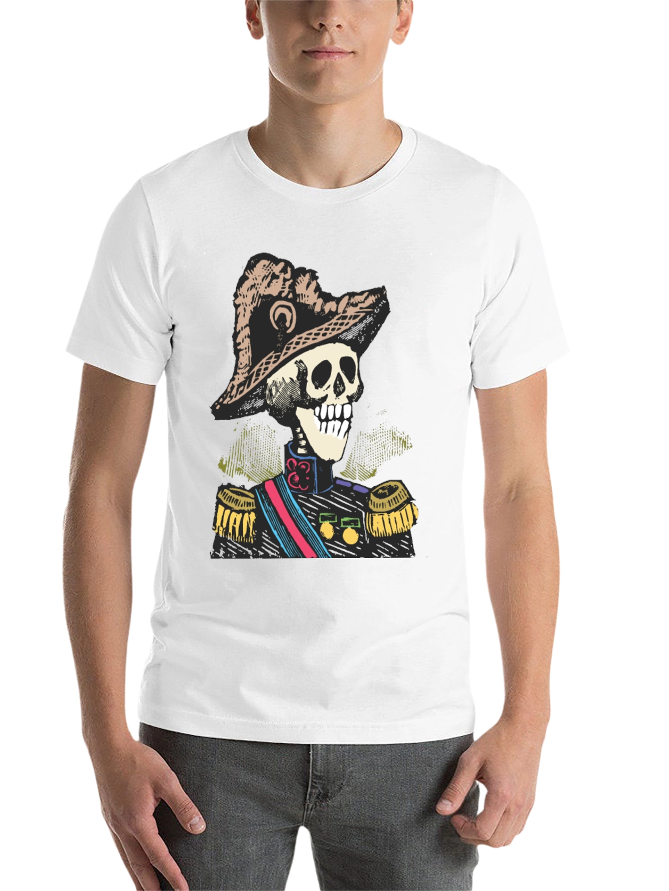Black Skeleton General T-Shirt - Unique Design view 14