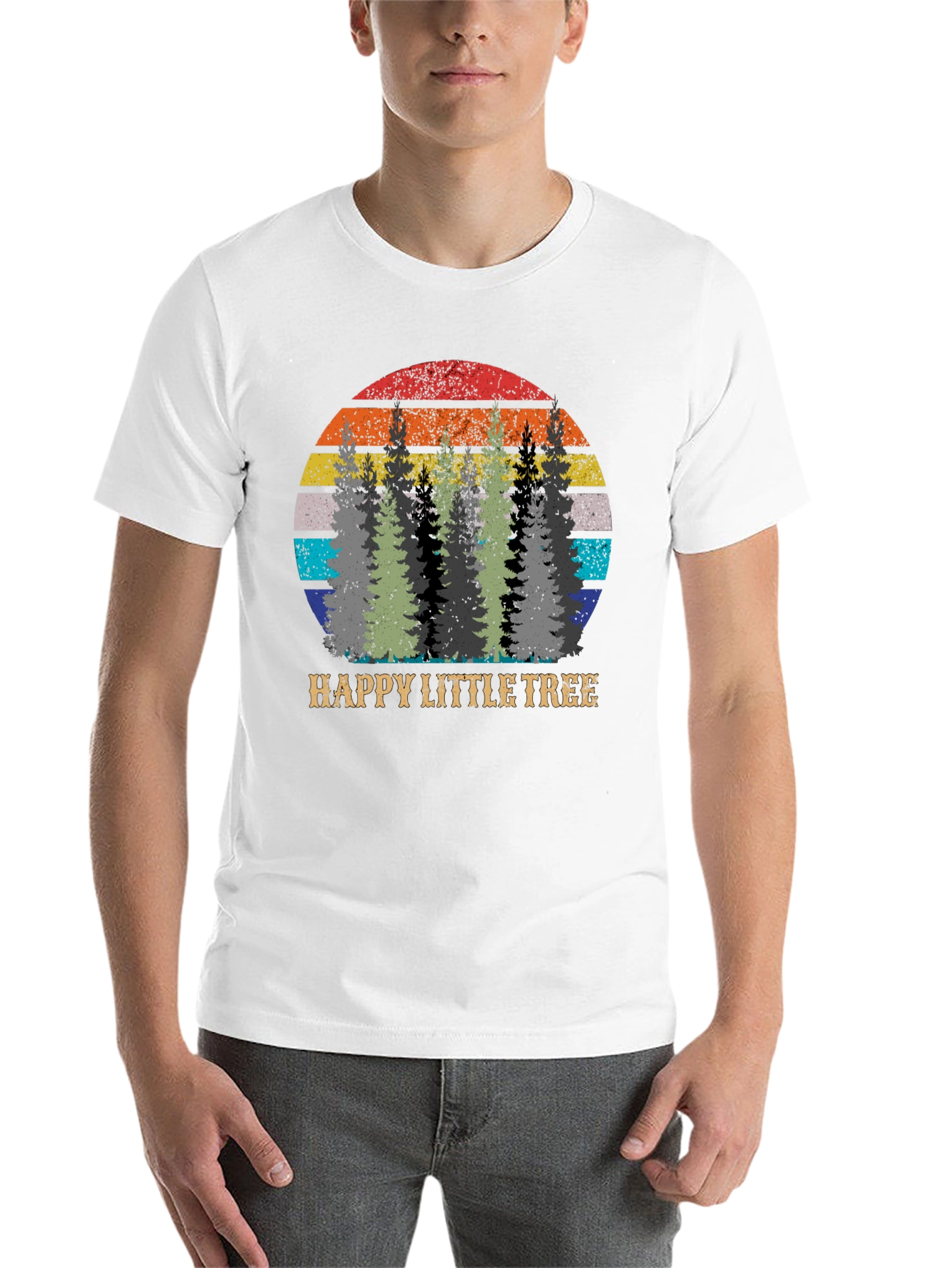 Black Happy Little Tree Graphic T-Shirt view 14