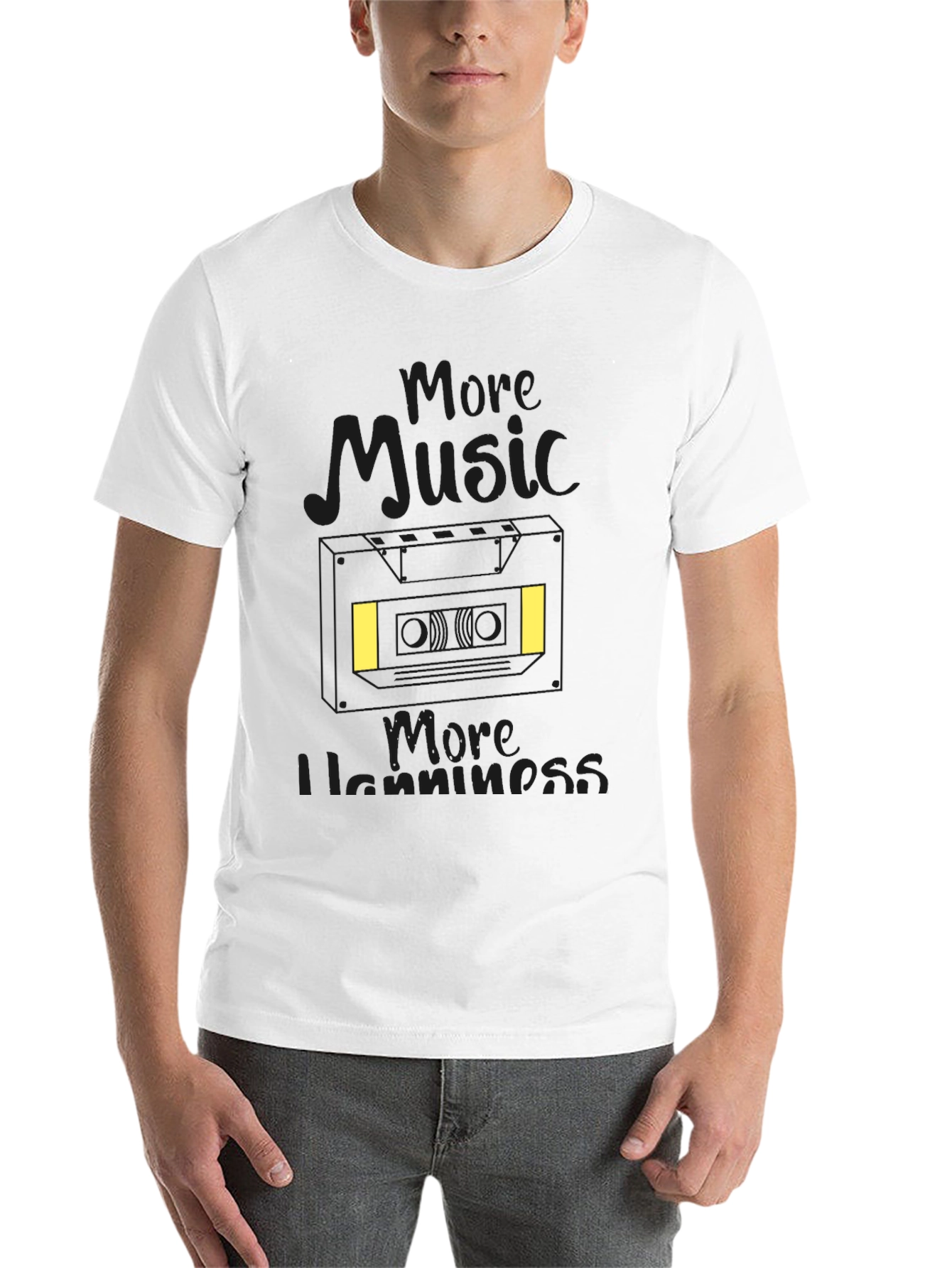 Black More Music More Happiness Black T-Shirt view 14