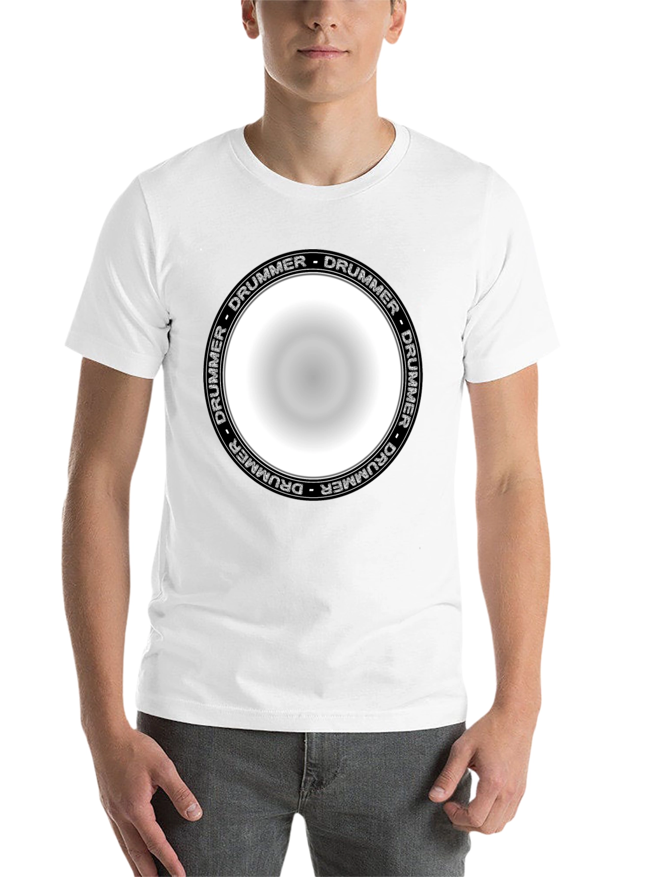 Black Drummer Circle Graphic T-Shirt - Unisex Black Tee view 14