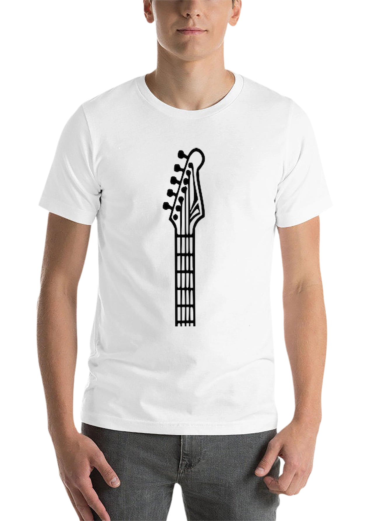 Black Guitar Headstock Graphic Tee - Black view 14