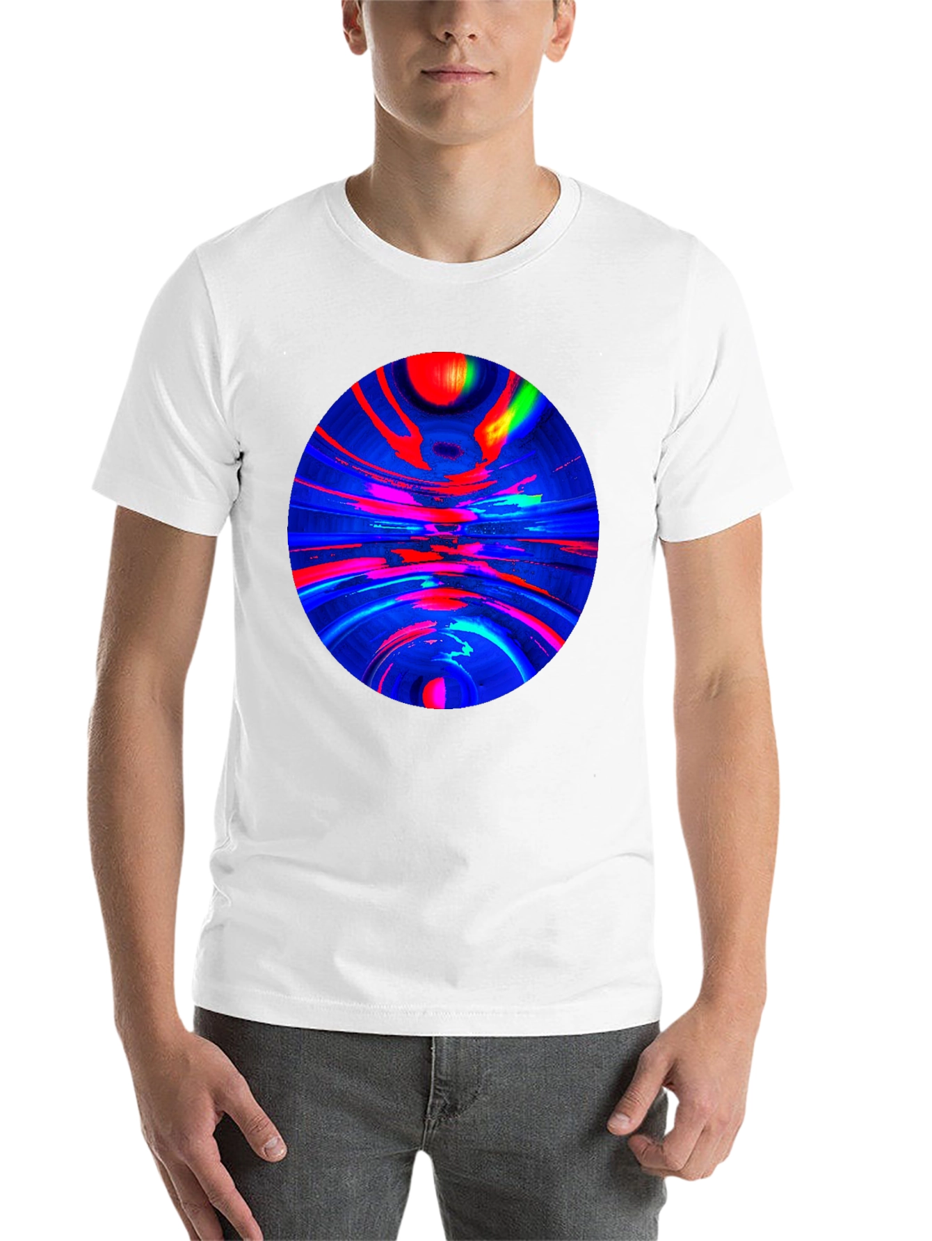 Black Abstract Circle Graphic T-Shirt view 14