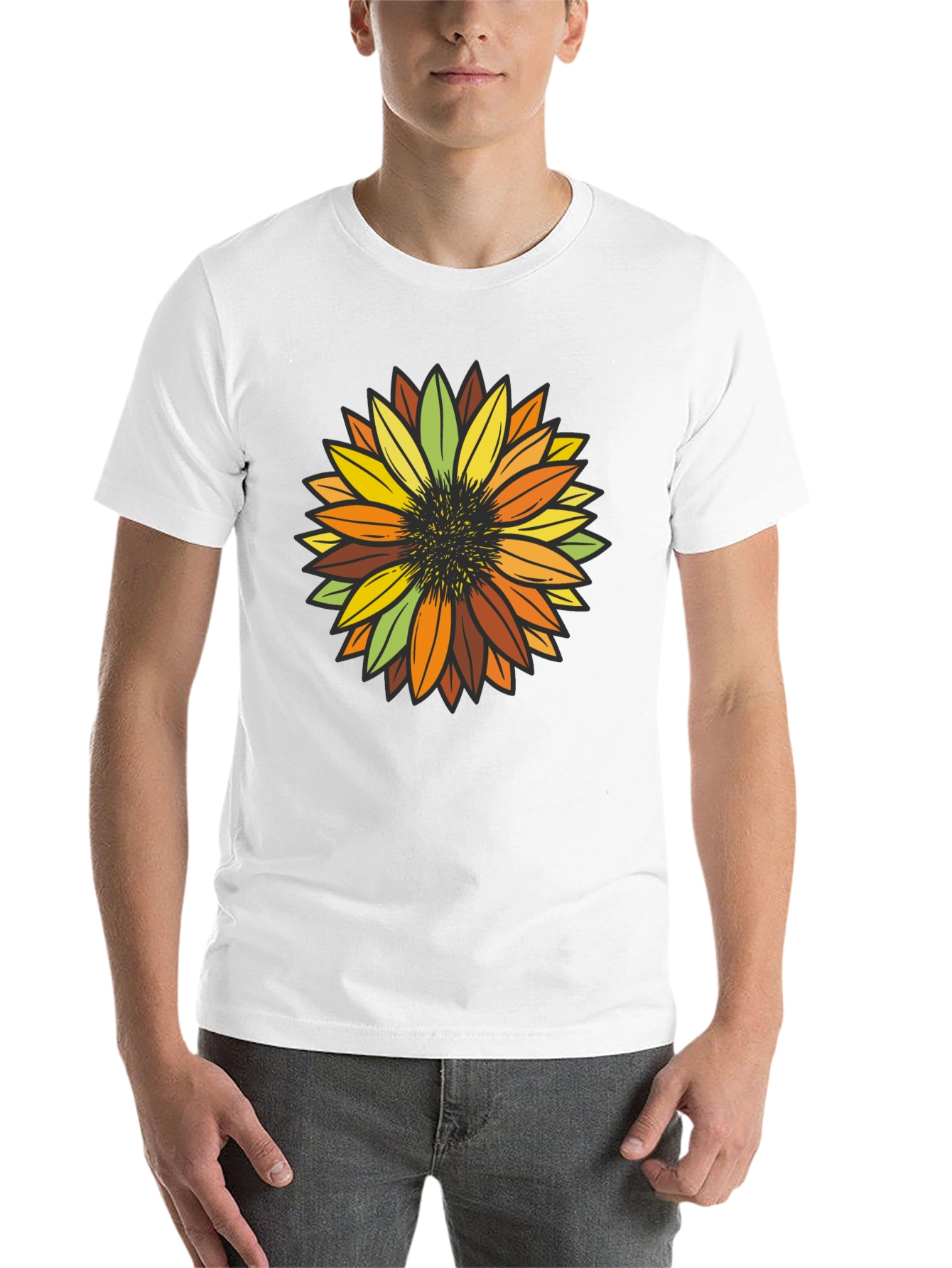 Black Sunflower Graphic Print T-Shirt view 14