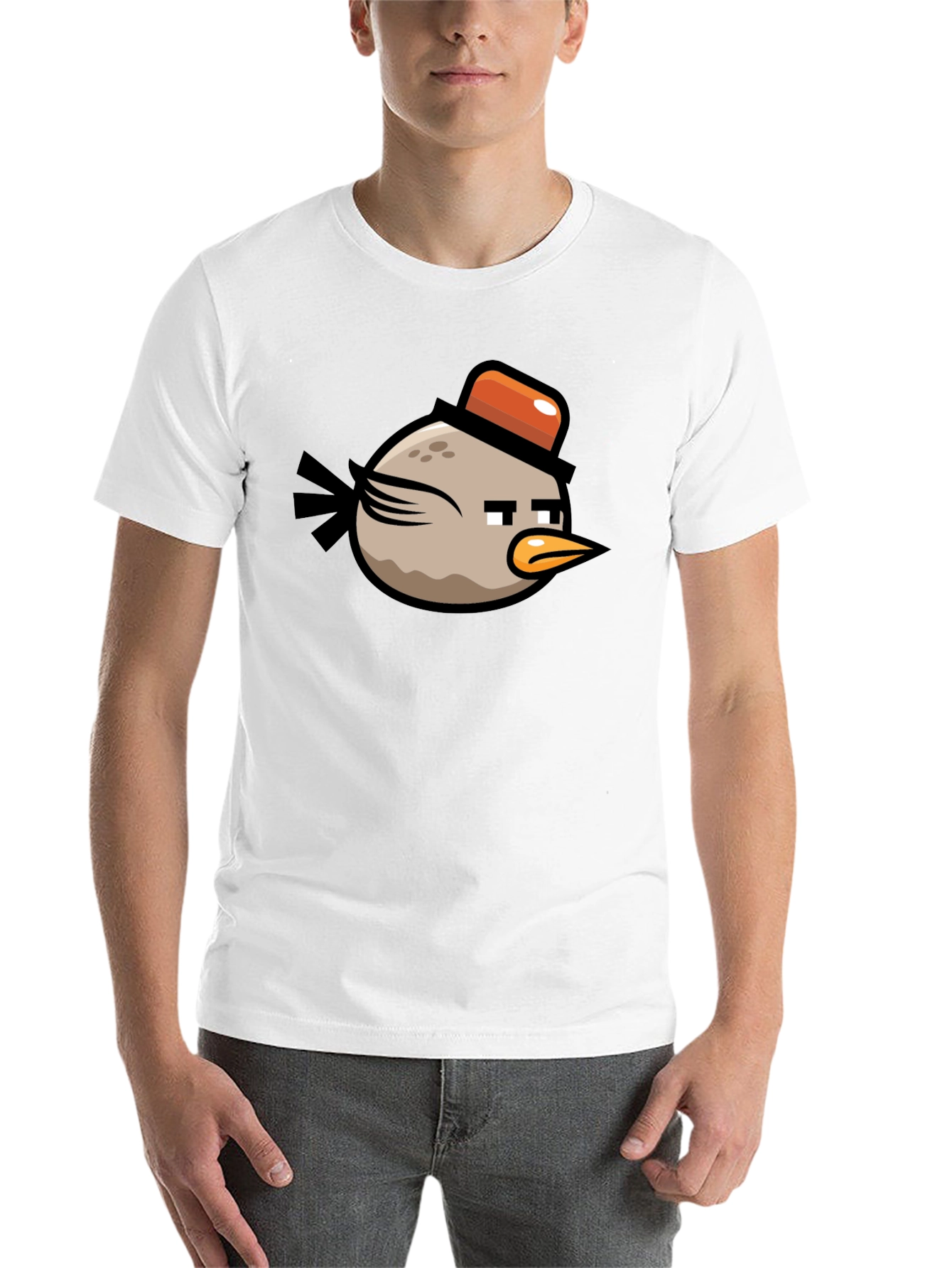 Black Angry Birds Bomb Character Men's Black T-Shirt view 14