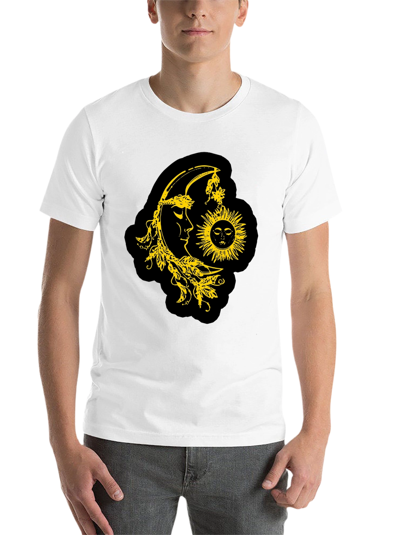 Black Celestial Sun & Moon Graphic T-Shirt - Black view 14