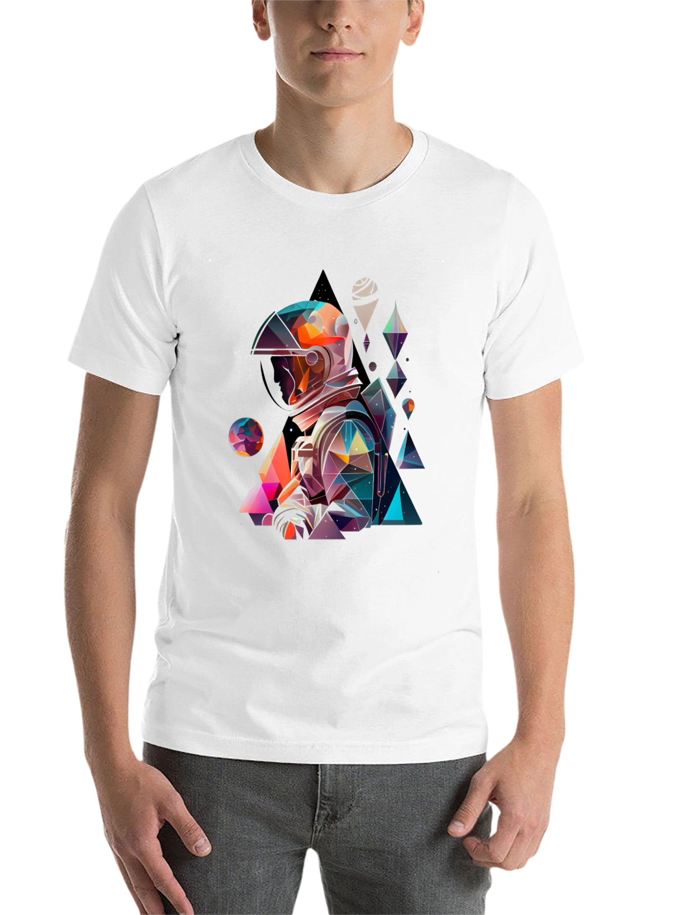 Black Abstract Astronaut Graphic Tee view 14