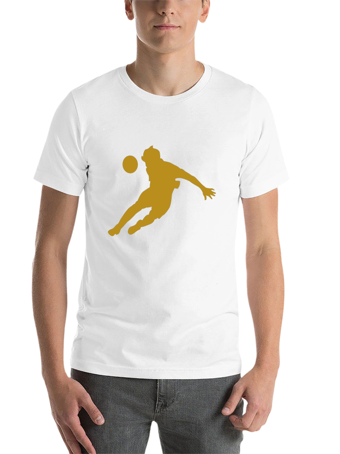 Black Soccer Player Graphic Tee - Black Cotton Blend view 14
