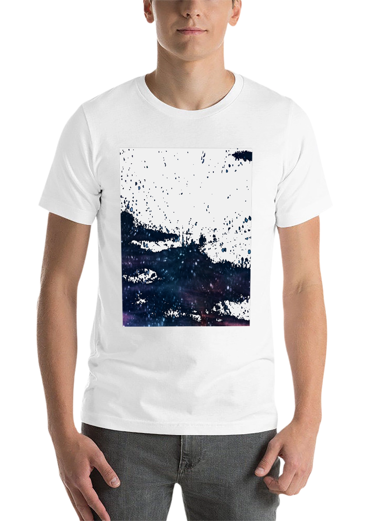 Black Abstract Galaxy T-Shirt: Modern Art Tee view 14