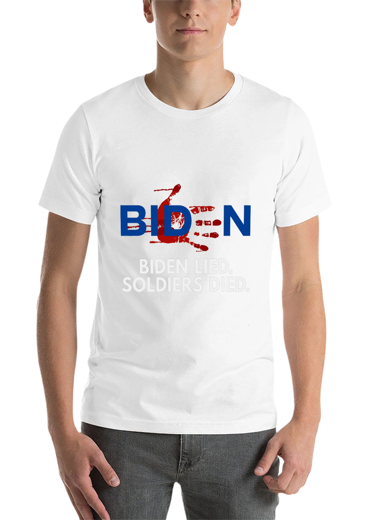 Black Biden Lied Soldiers Died T-Shirt view 14