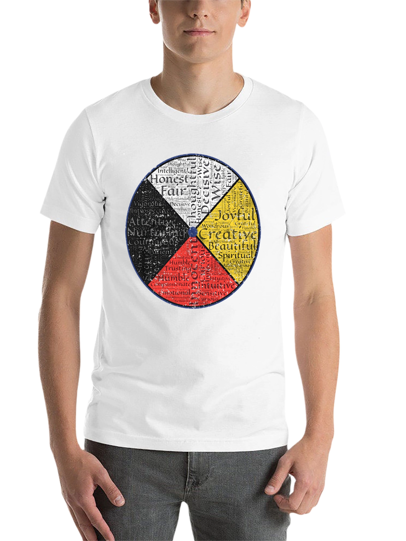 Black Medicine Wheel Black T-Shirt: Indigenous Wisdom Design view 14