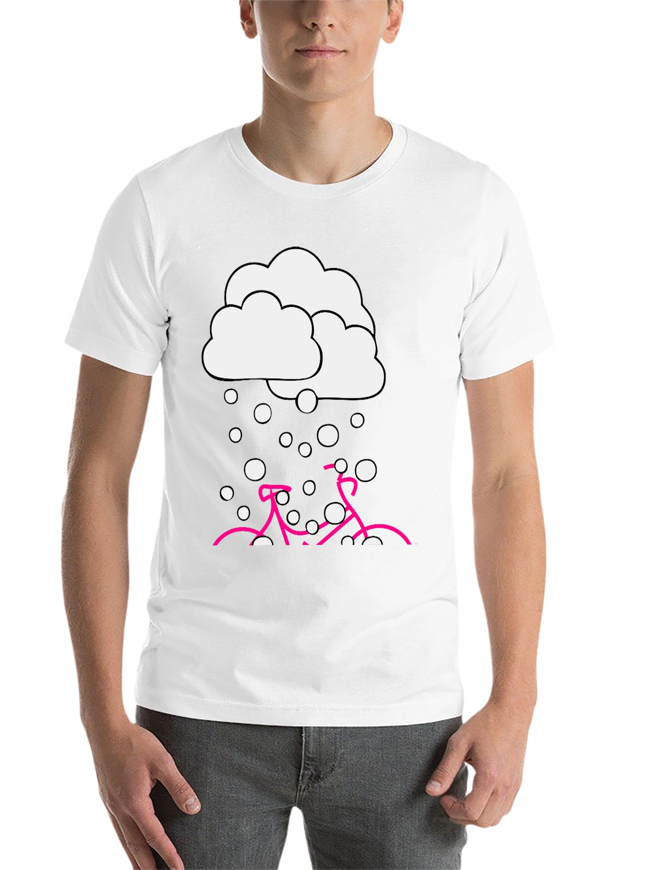 Snowy Bike Graphic Tee - Black Cotton Blend - 14