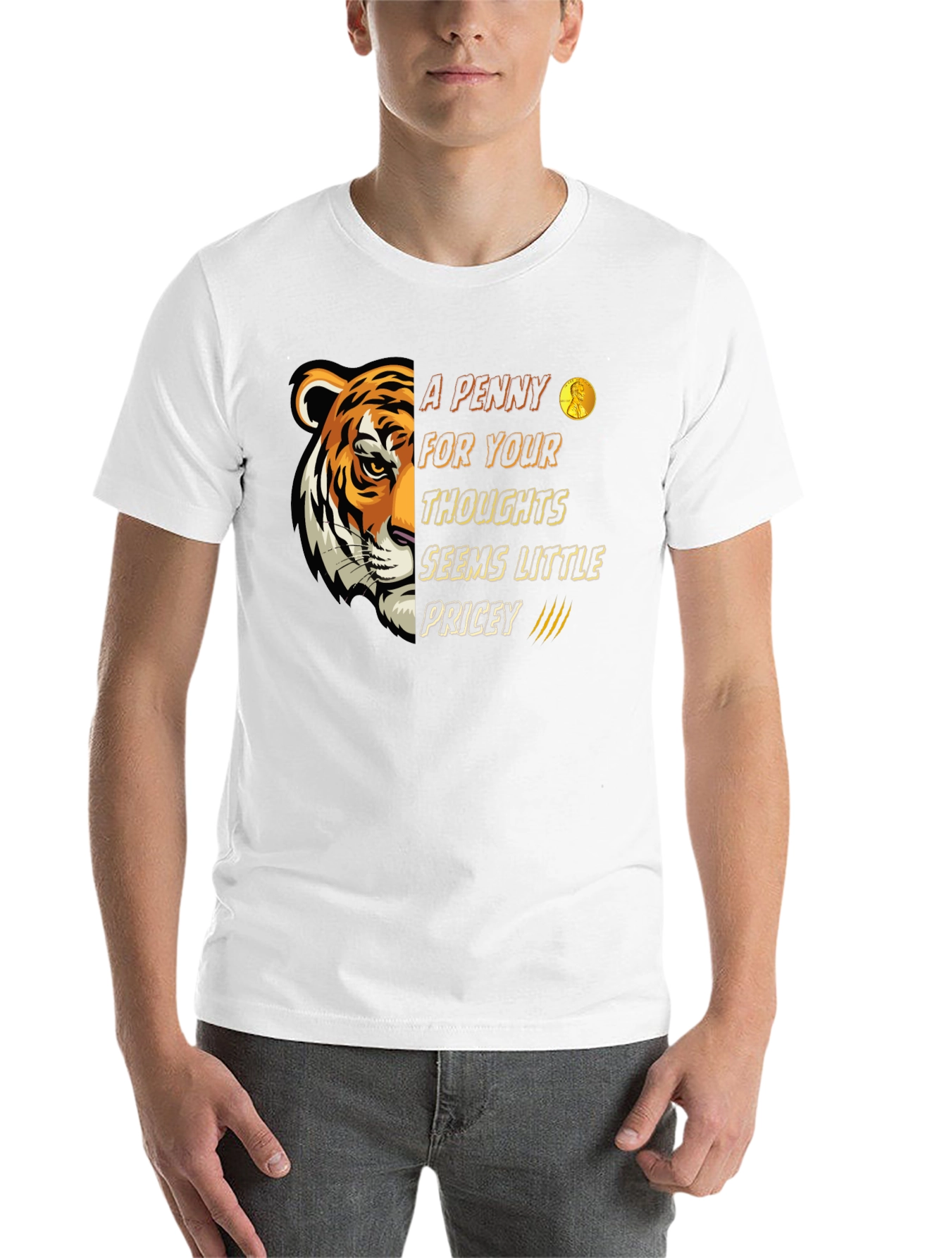 Black A Penny For Your Thoughts Tiger Graphic T-Shirt view 14