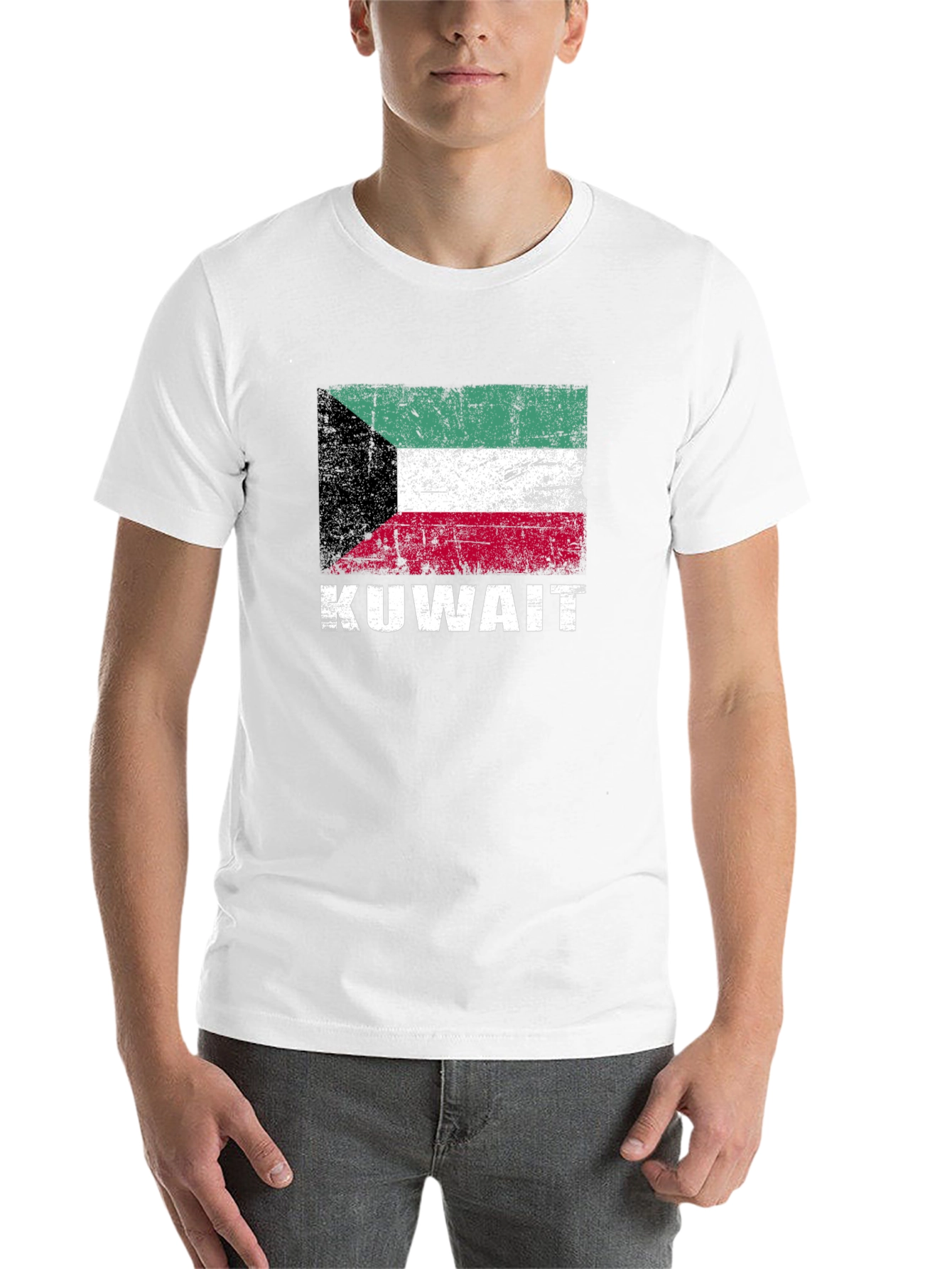 Black Kuwait Flag T-Shirt - Distressed Look view 14