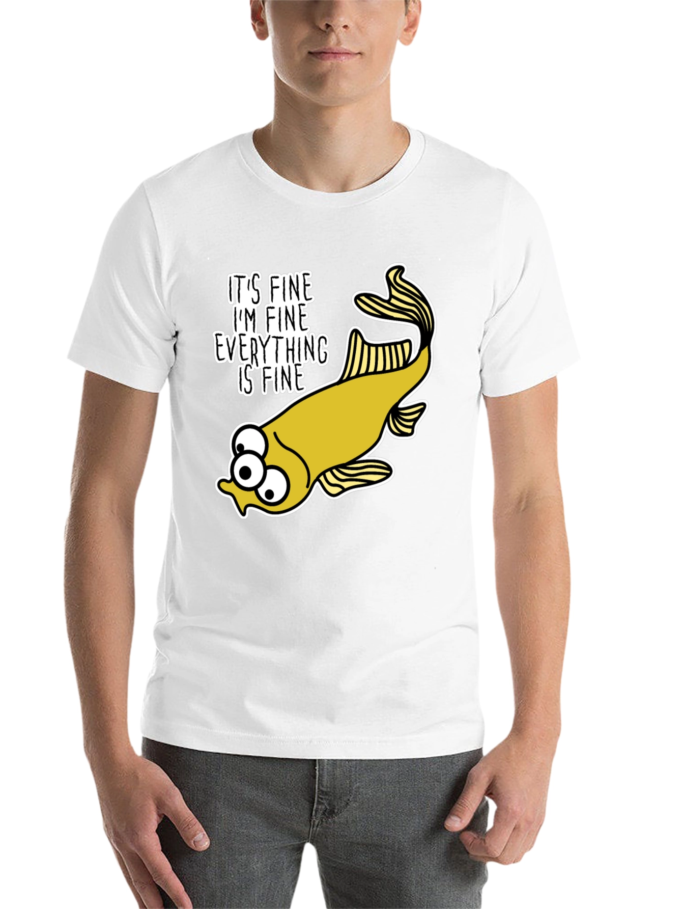 Black It's Fine Fish Graphic Tee view 14