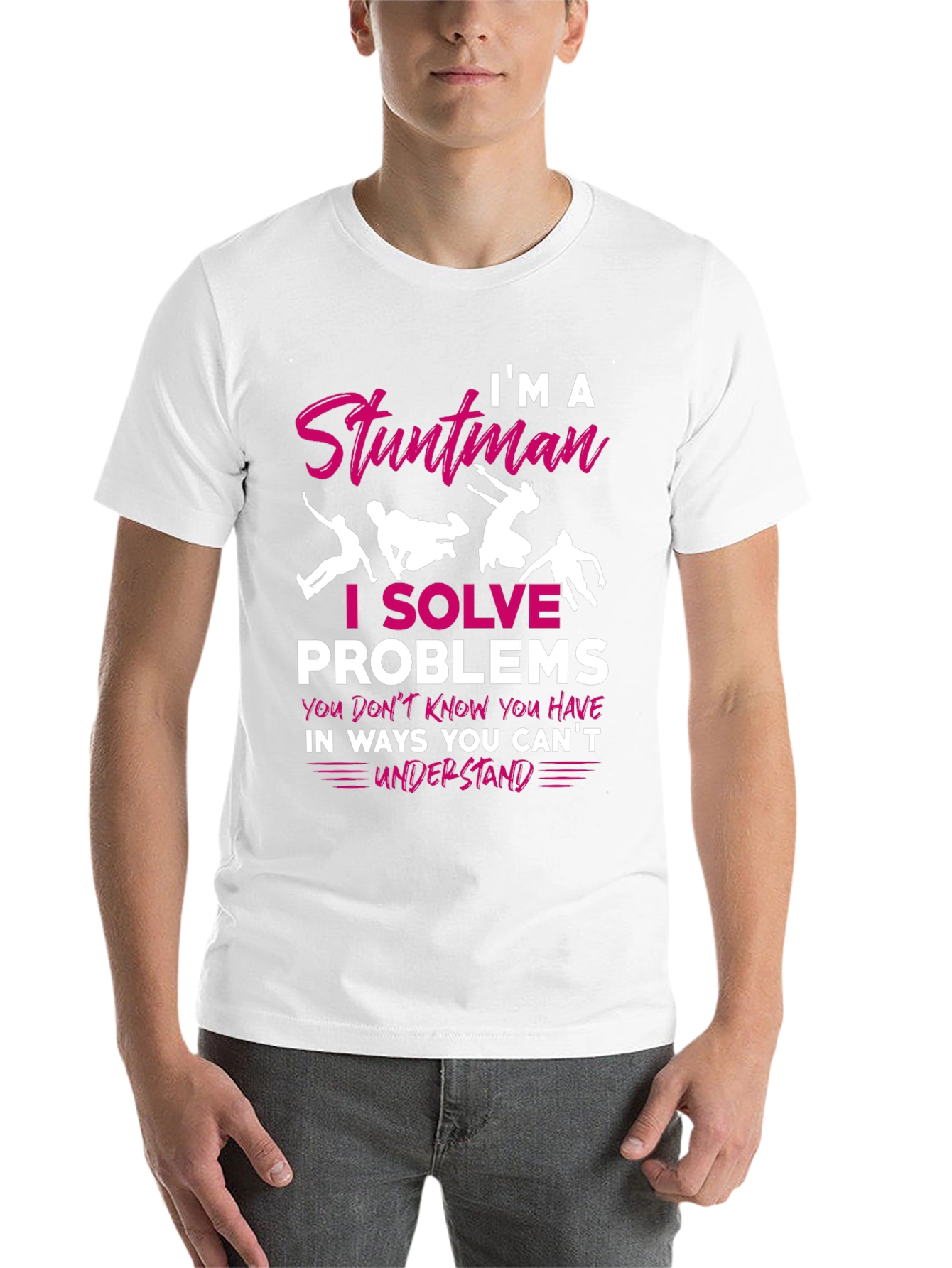Black Stuntman T-Shirt: I Solve Problems view 14