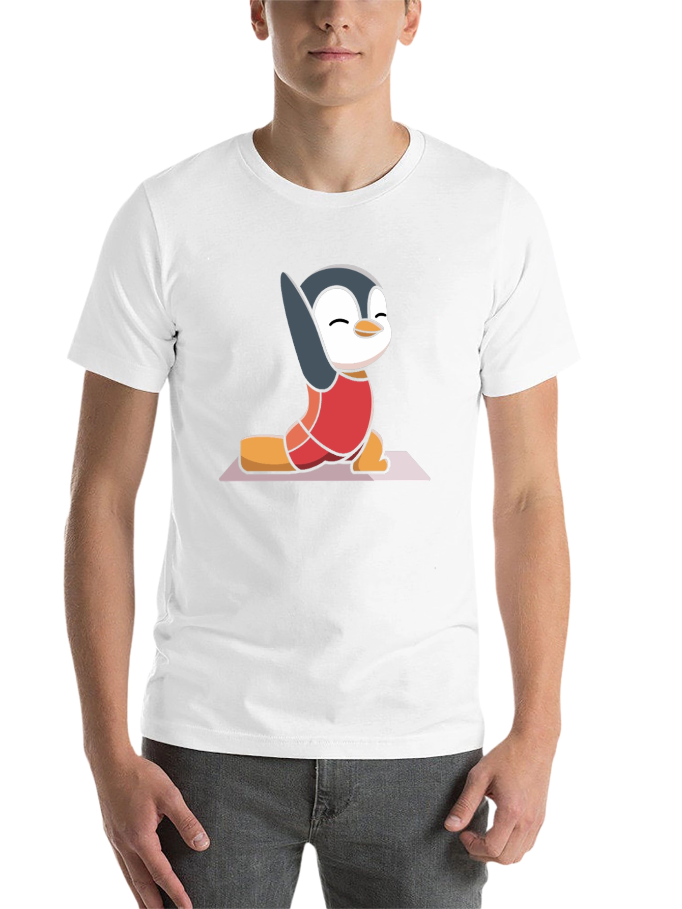 Black Yoga Penguin T-Shirt - Relaxed Fit view 14