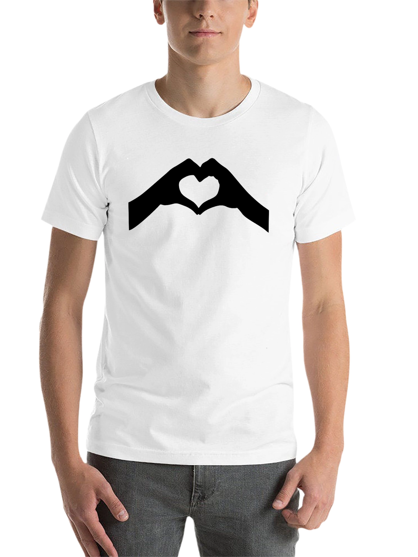 Black Heart Hands Graphic Black T-Shirt view 14