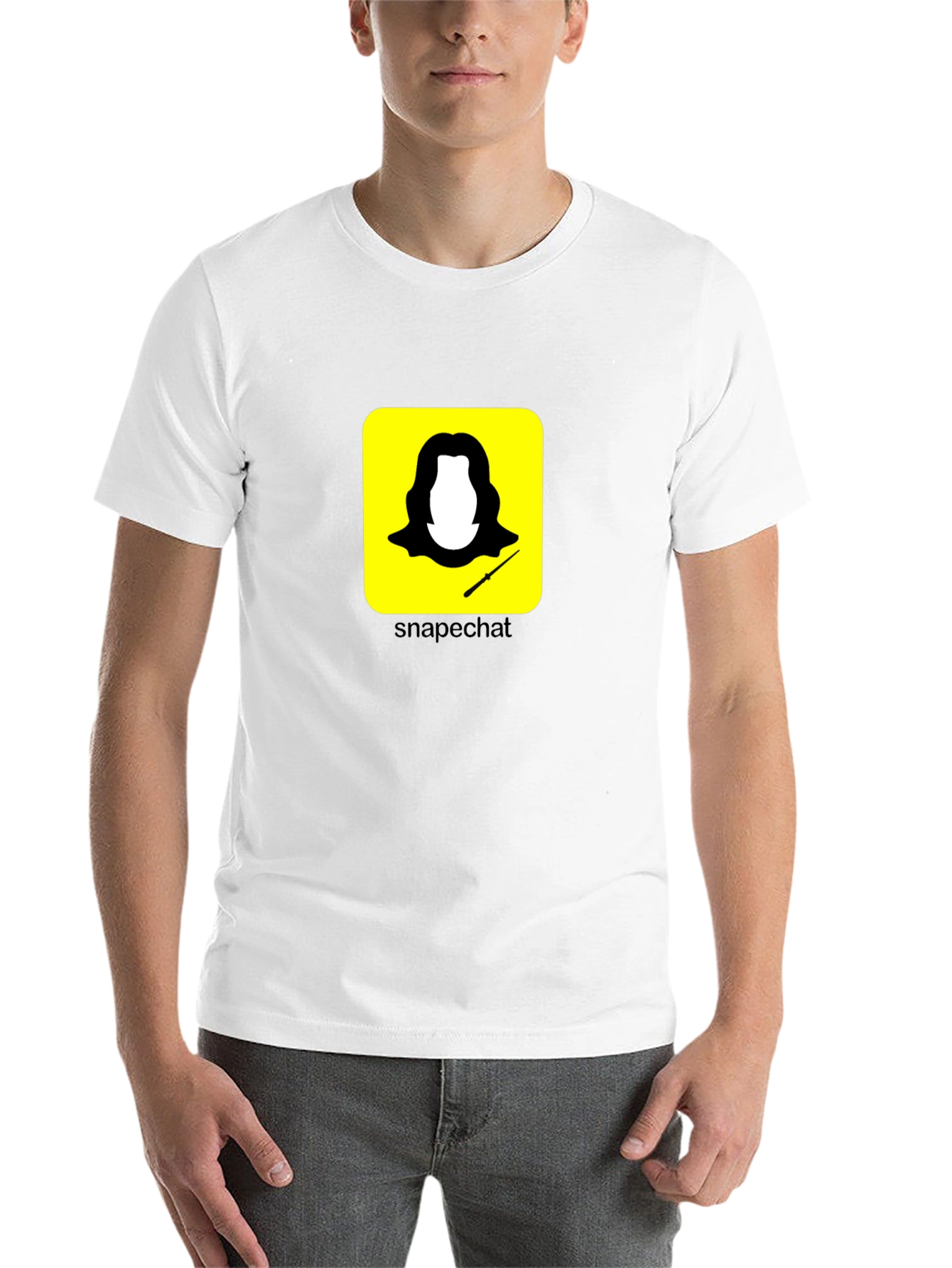 Black Funny Snape Snapchat Black T-Shirt view 14