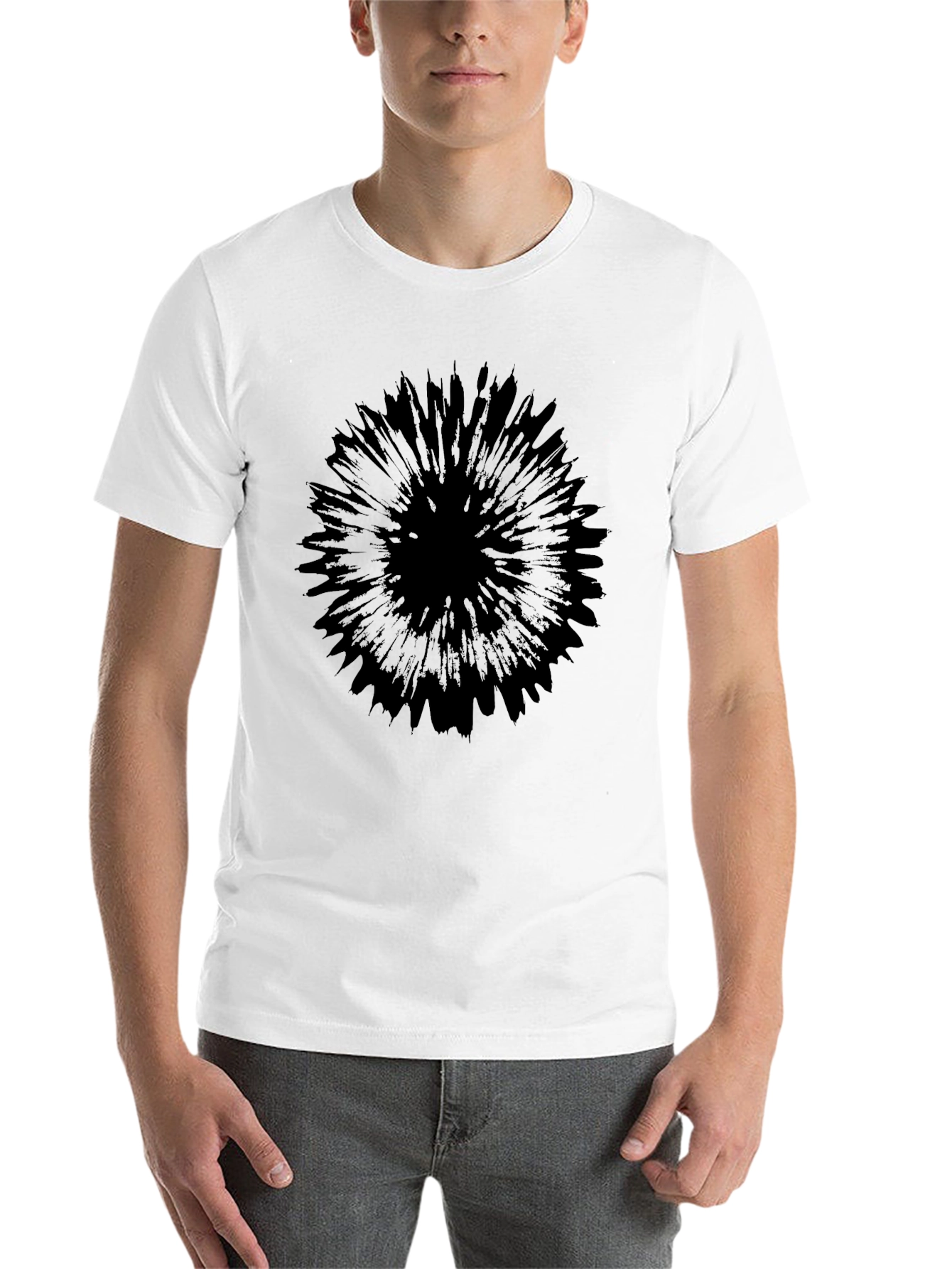 Black Black Graphic Tee - Abstract Burst Design view 14