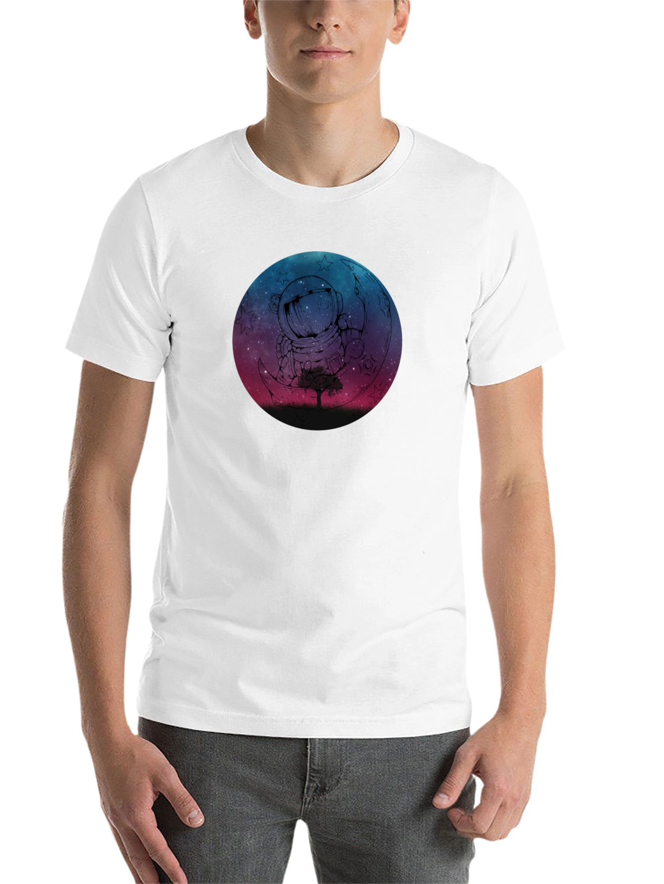 Black Astronaut Moon Graphic Tee - Premium Black T-Shirt view 14