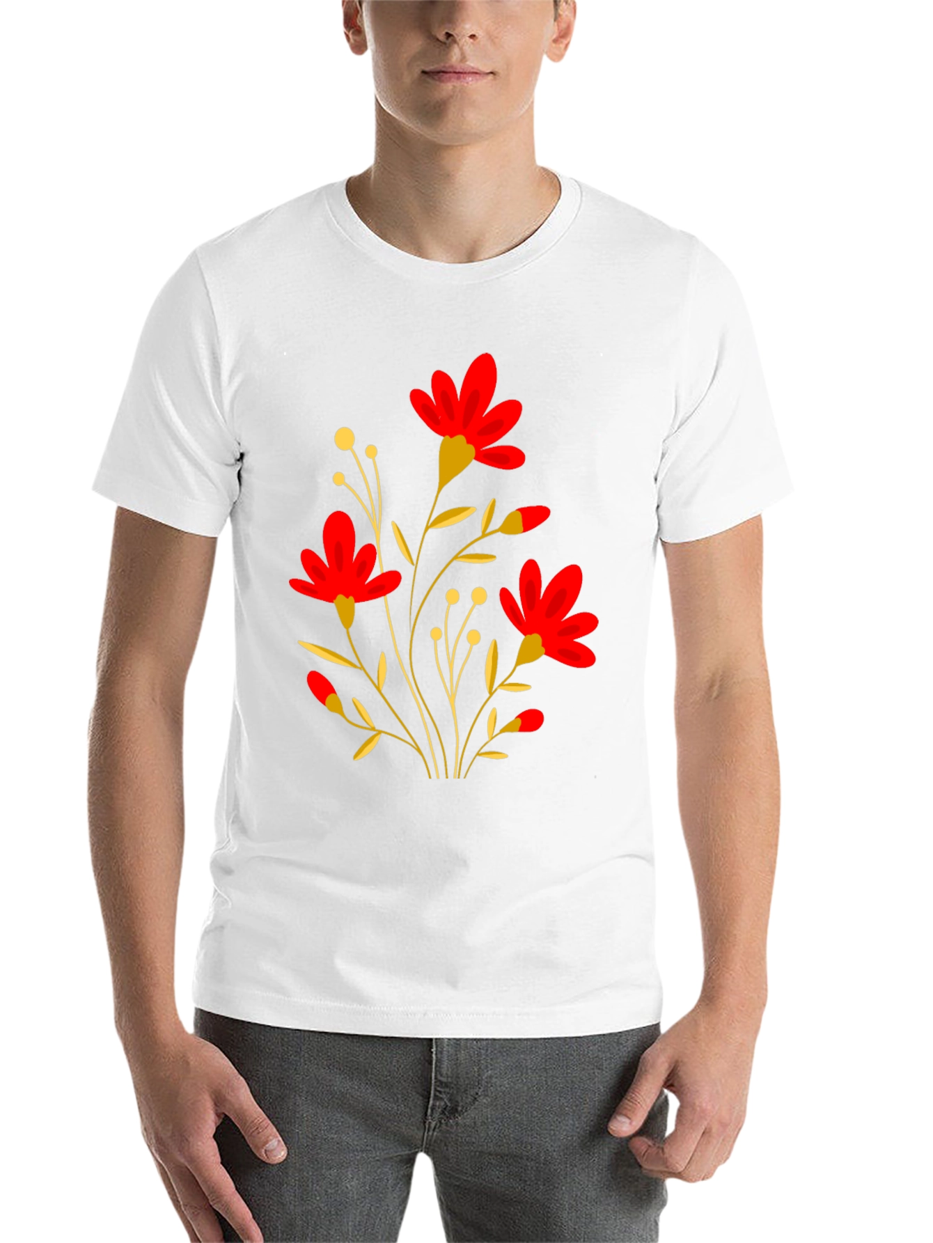 Black Floral Graphic Black T-Shirt view 14