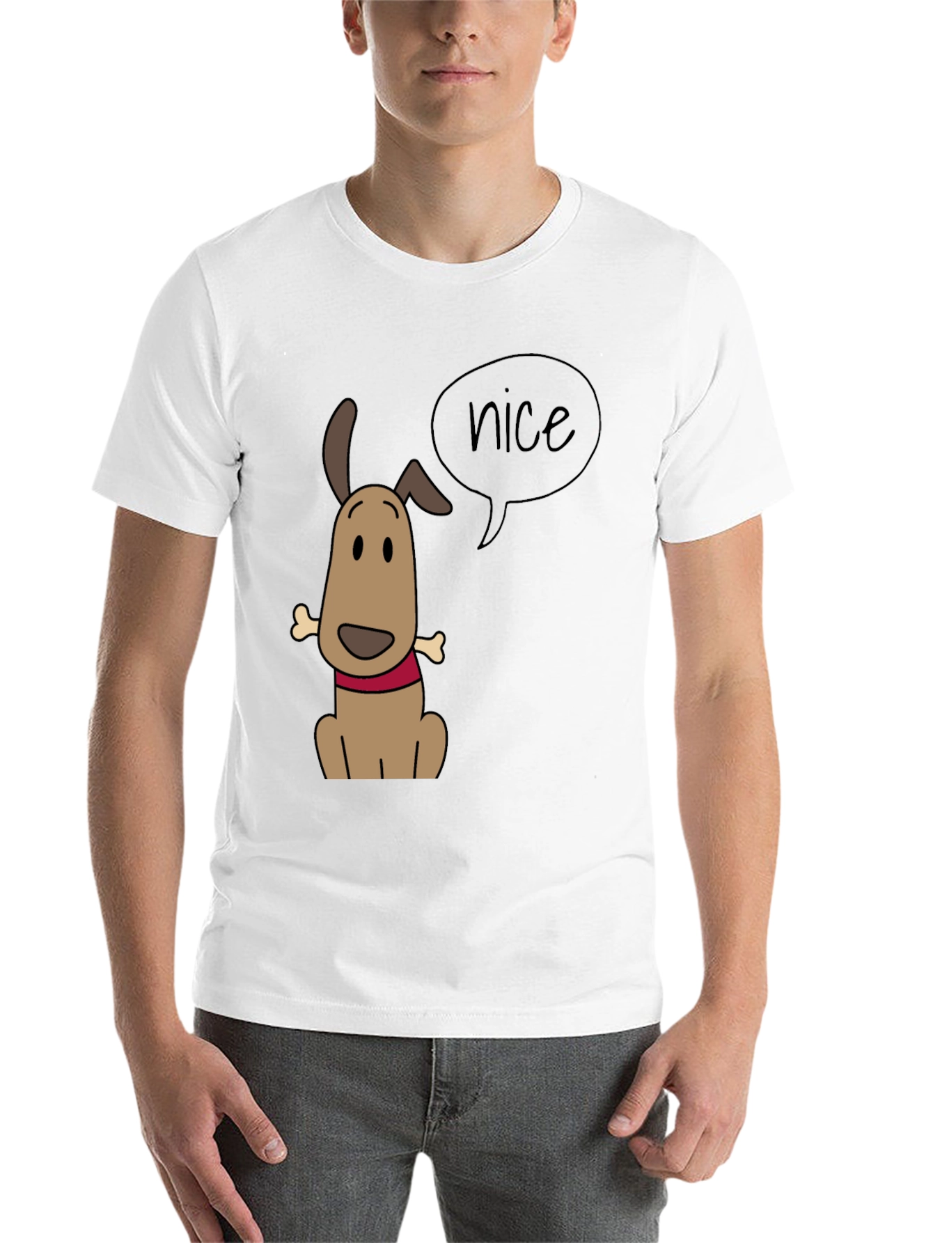 Black Nice Dog Graphic Tee - Black Casual T-Shirt view 14