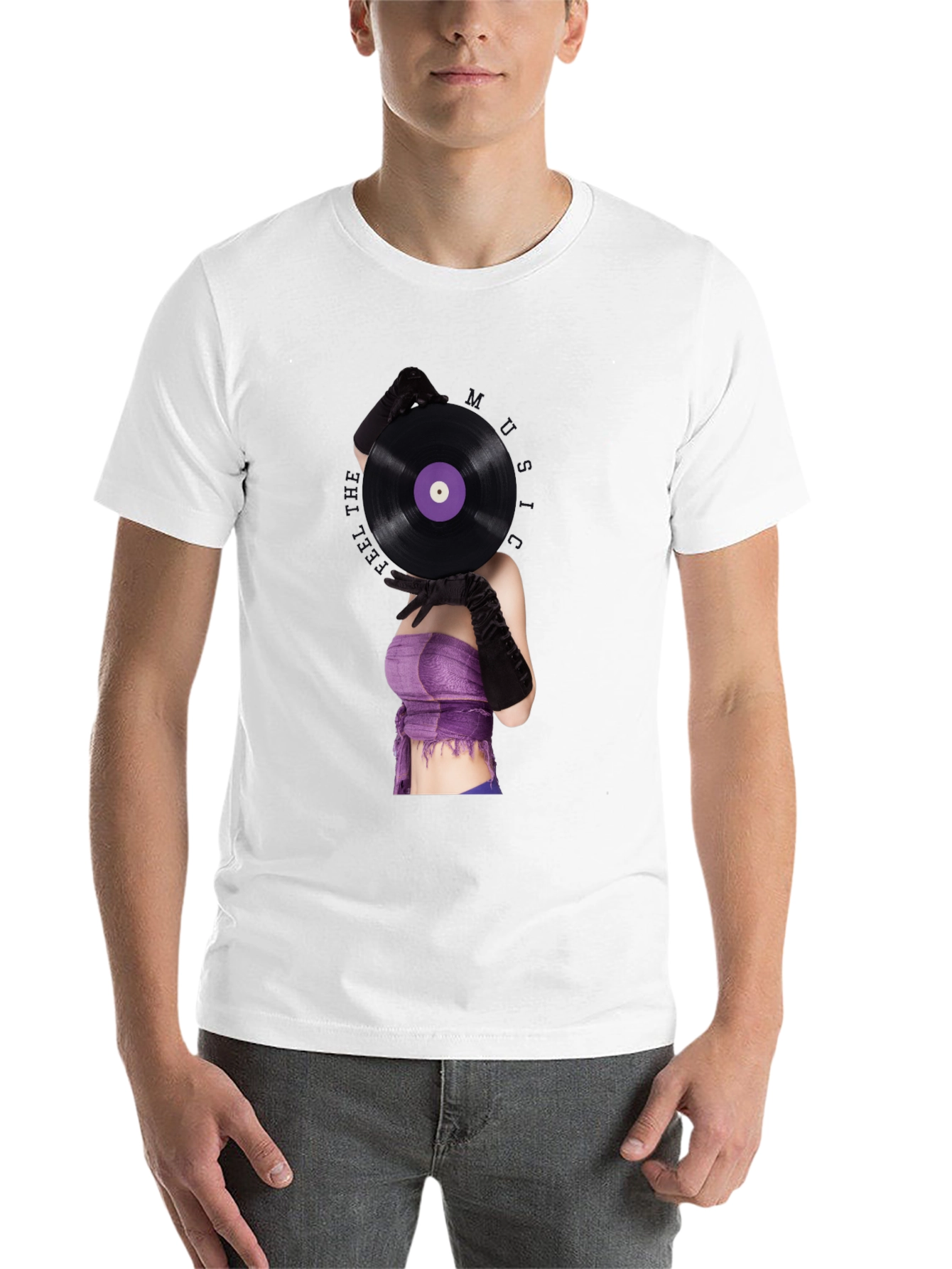 Black Vinyl Record Graphic Tee - Unique Music Lover Shirt view 14