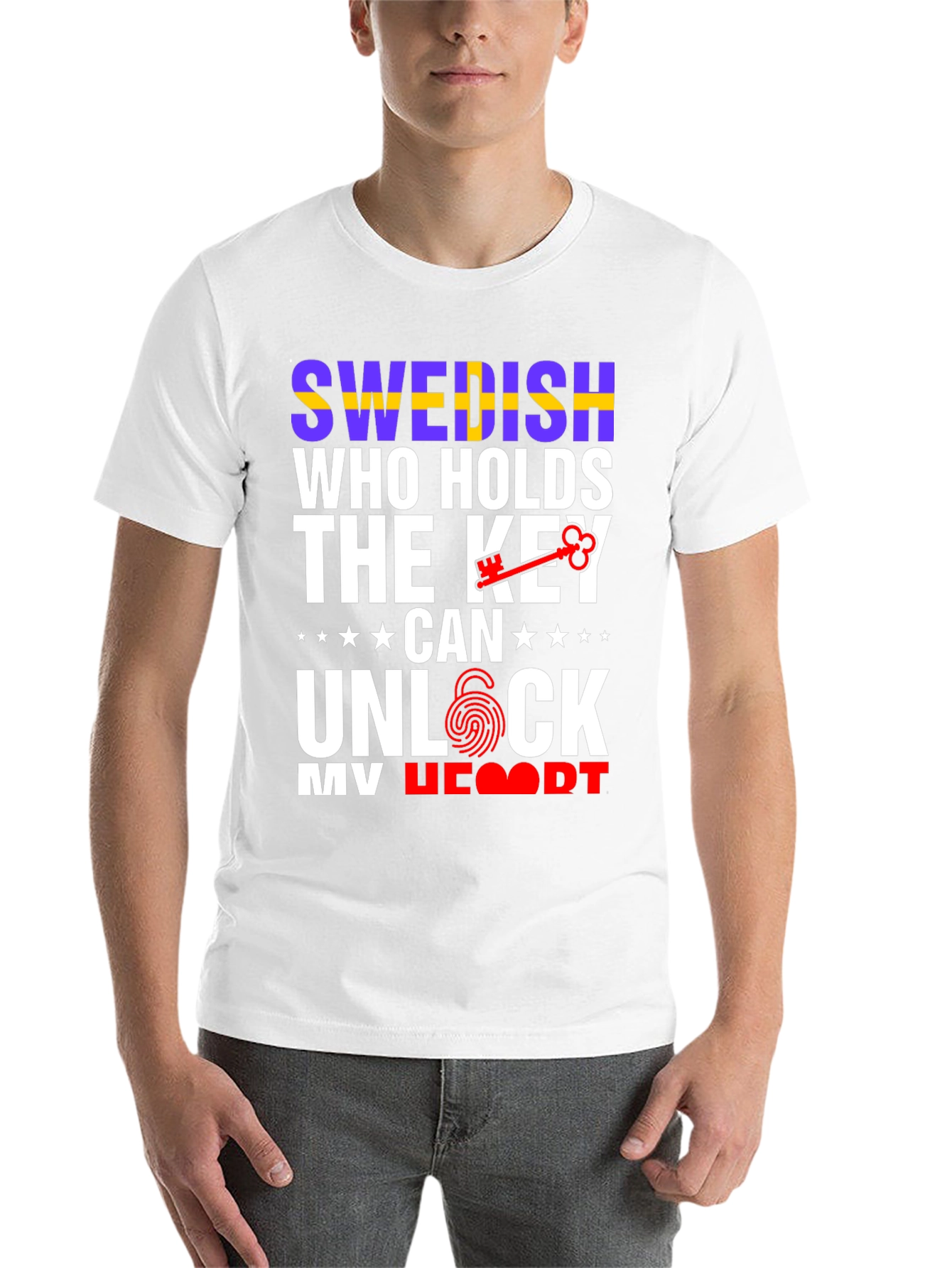 Black Swedish Key to My Heart T-Shirt view 14