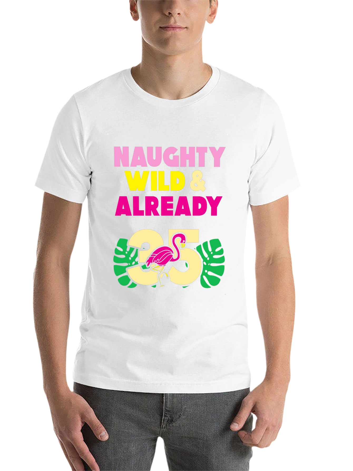 Black Naughty Wild & Already 35 Flamingo Graphic Tee view 14
