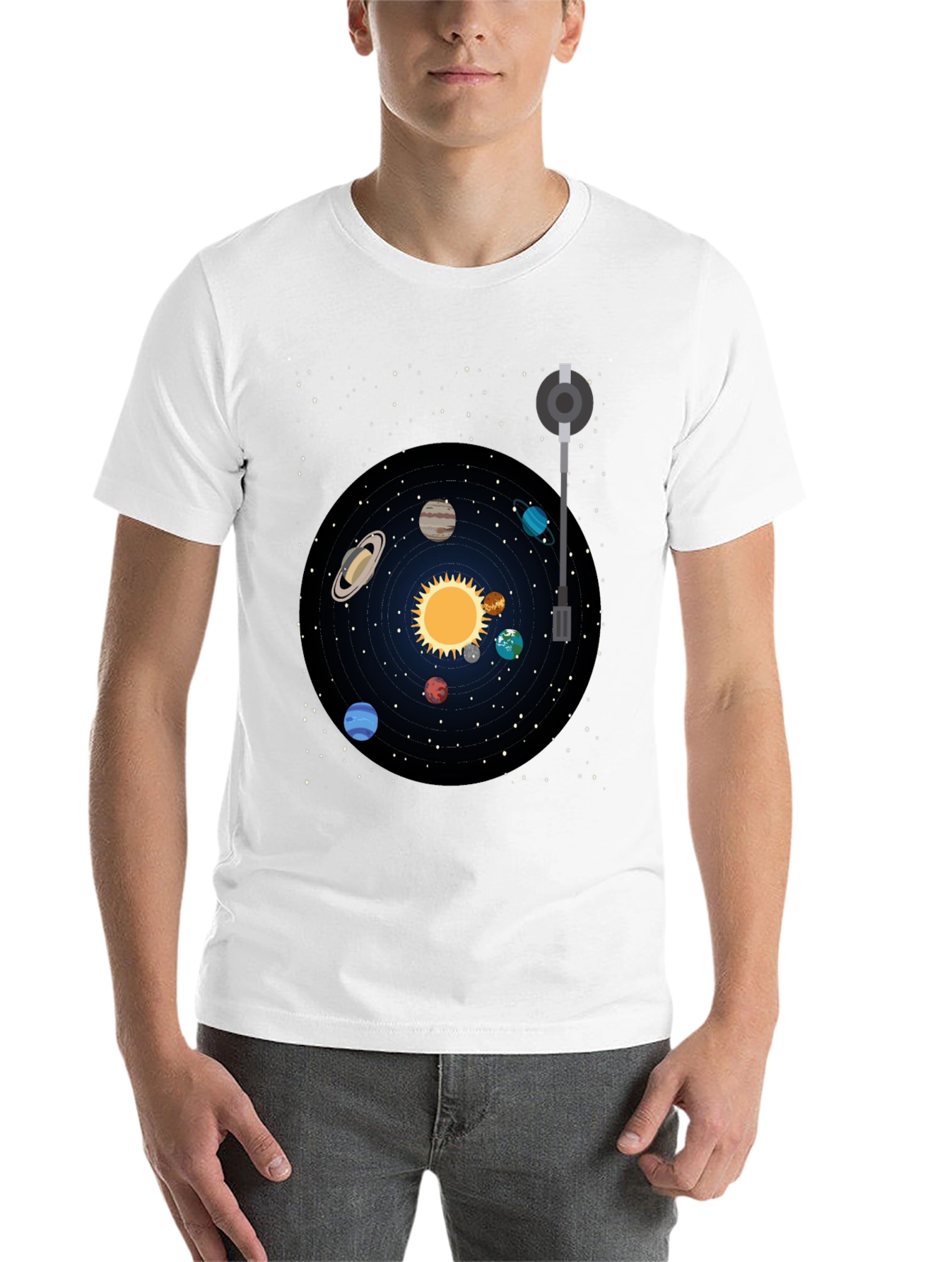 Black Planetary System Graphic Tee view 14