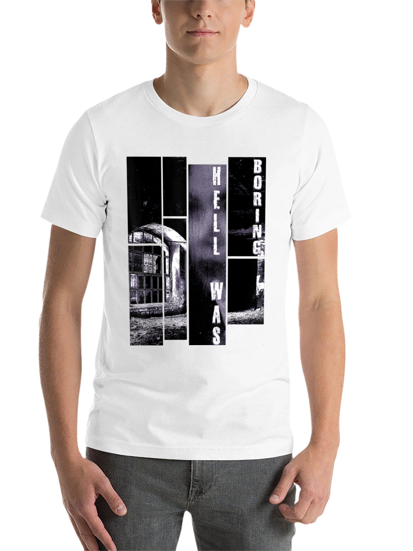 Black Hell Was Boring T-Shirt - Black view 14