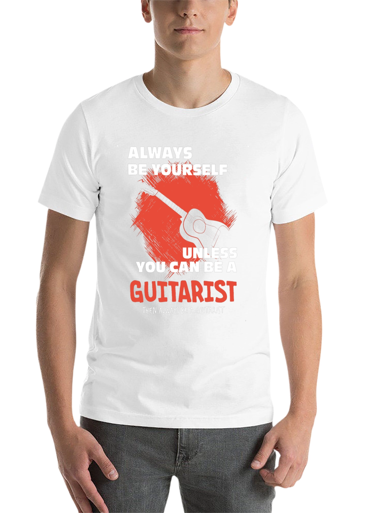 Black Guitarist Graphic Tee - Musician's Humor T-Shirt view 14