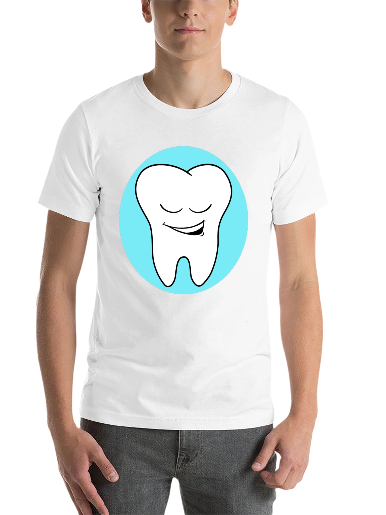 Black Smiling Tooth Graphic Tee - Dentist Humor view 14